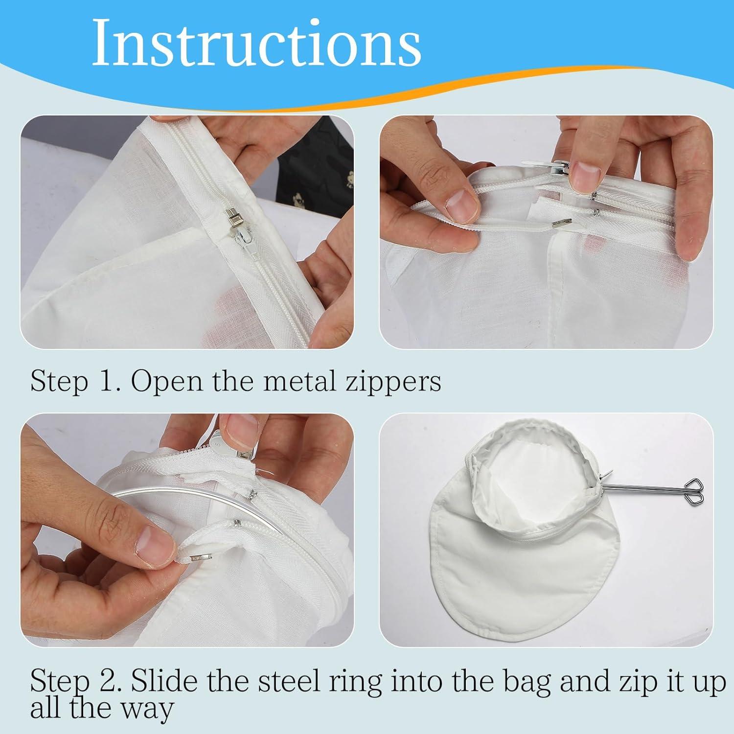 Colador de Malla Fina NbutWynee con 3 Bolsas Reutilizables