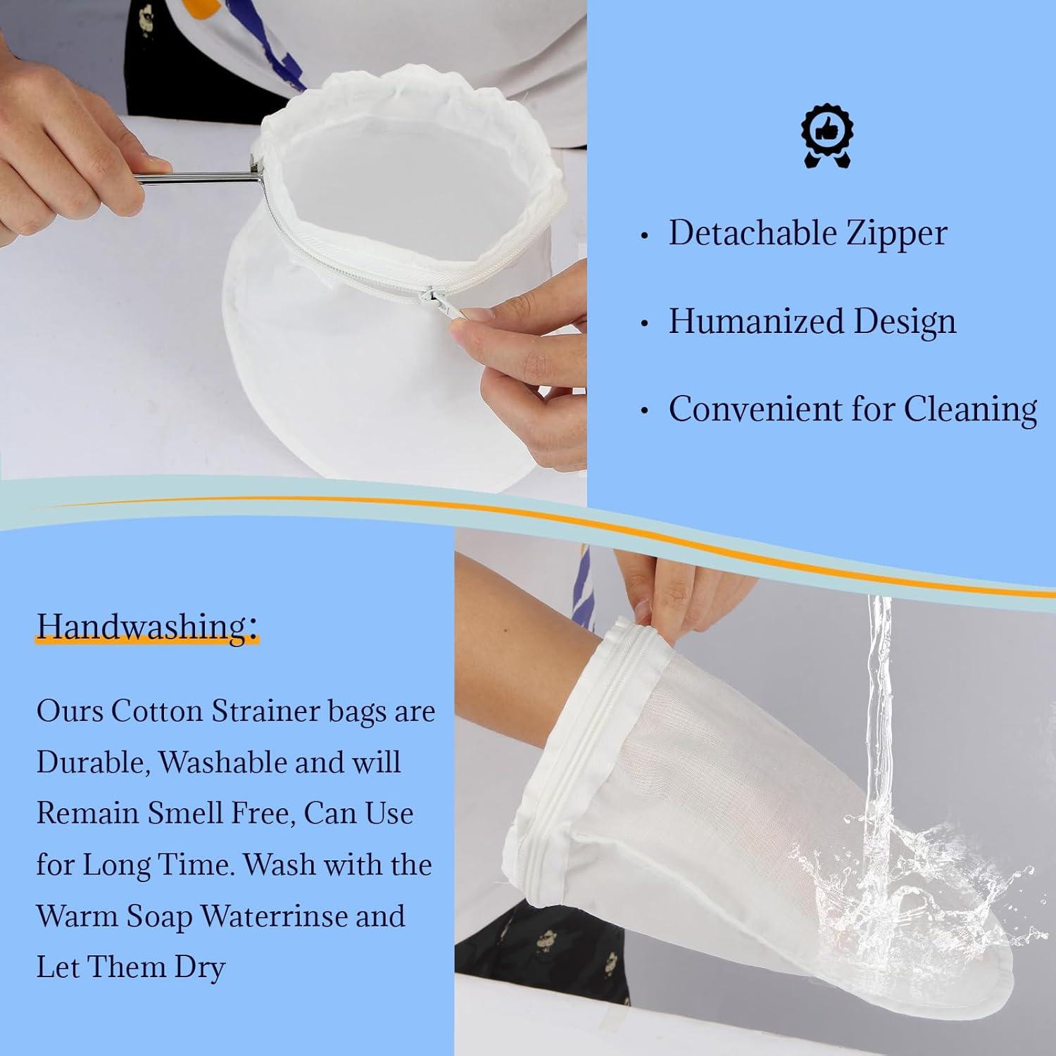 Colador de Malla Fina NbutWynee con 3 Bolsas Reutilizables