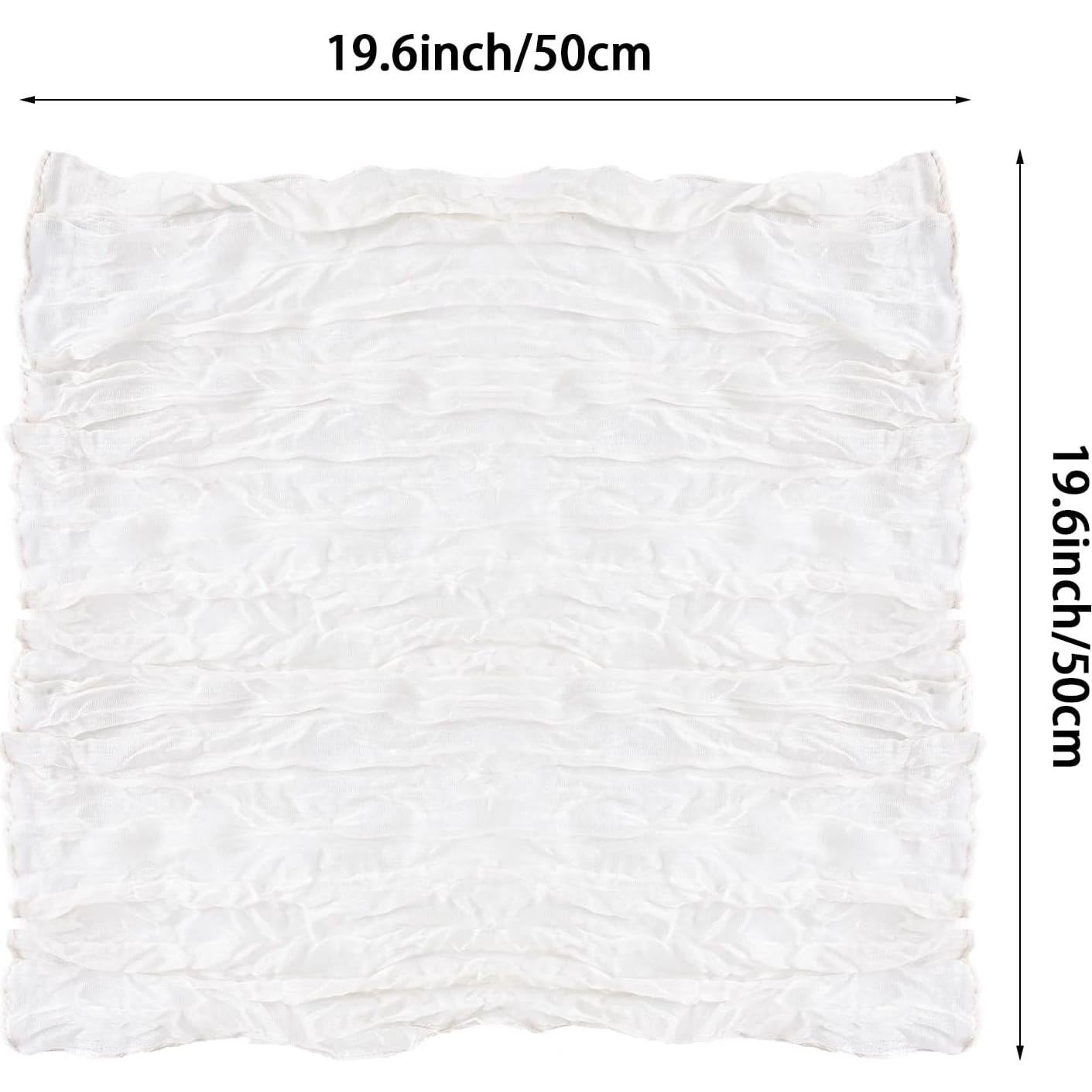 Juego de 12 Servilletas de Gasa Nydotd 50x50 cm Rústicas Blancas