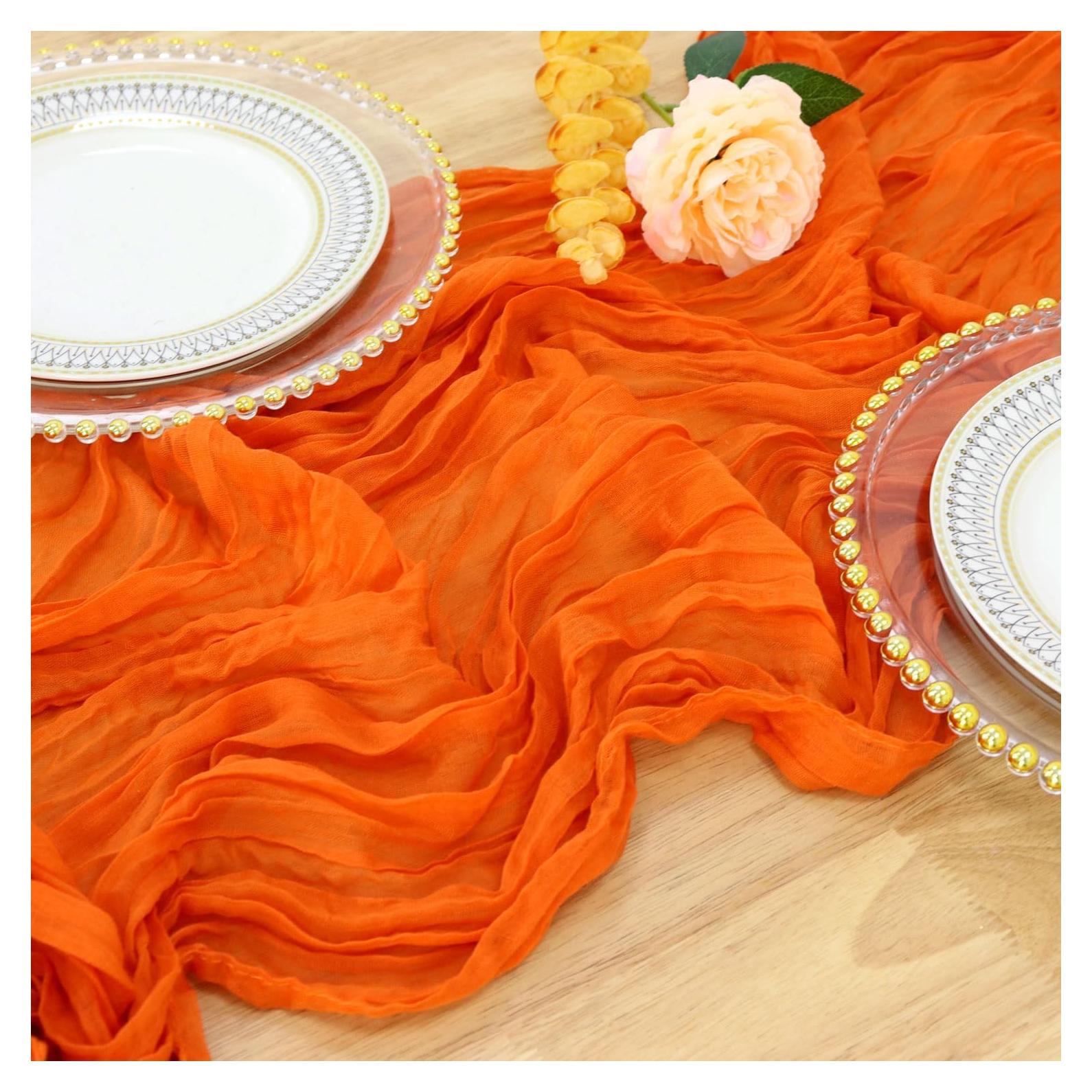 Caminito de Mesa de Gasa Naranja PATYDEST 91x305 cm