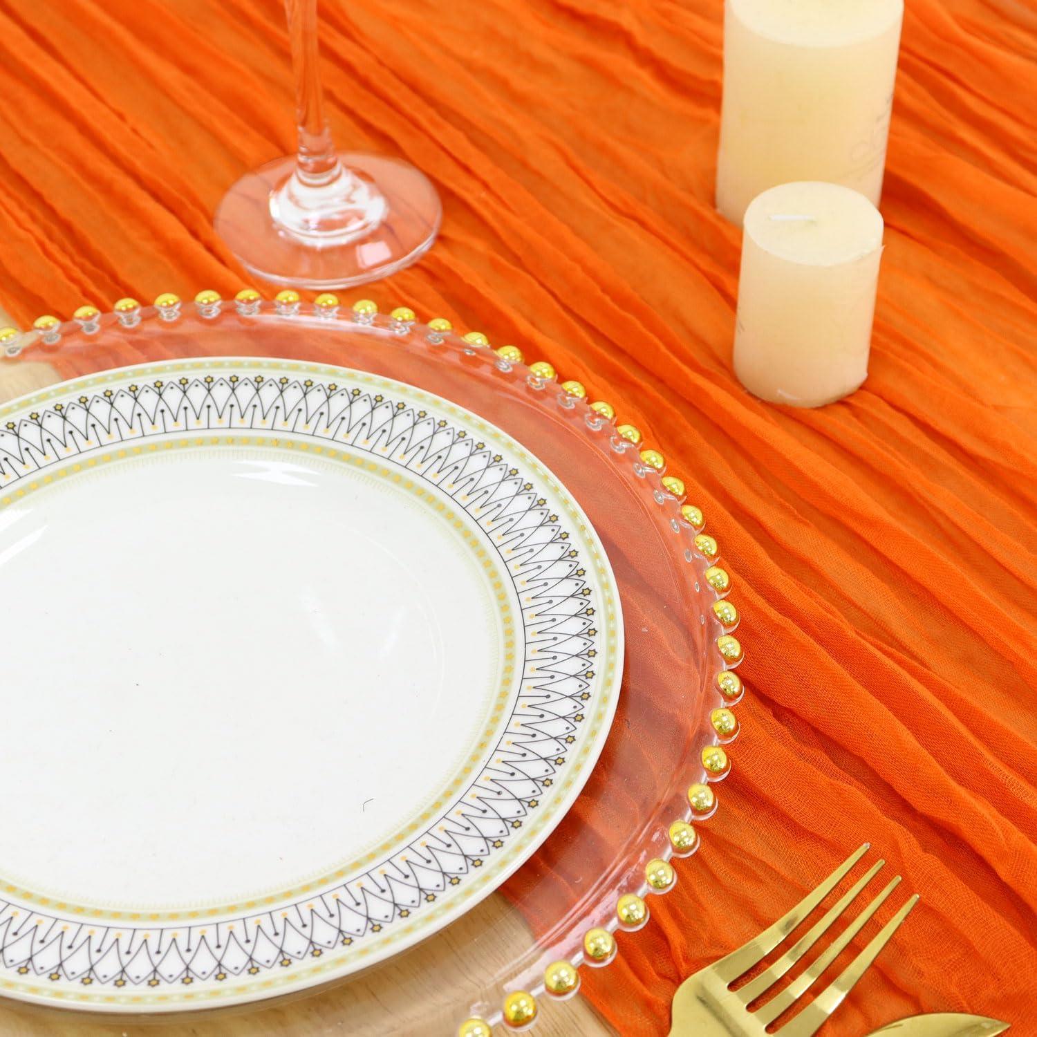 Caminito de Mesa de Gasa Naranja PATYDEST 91x305 cm