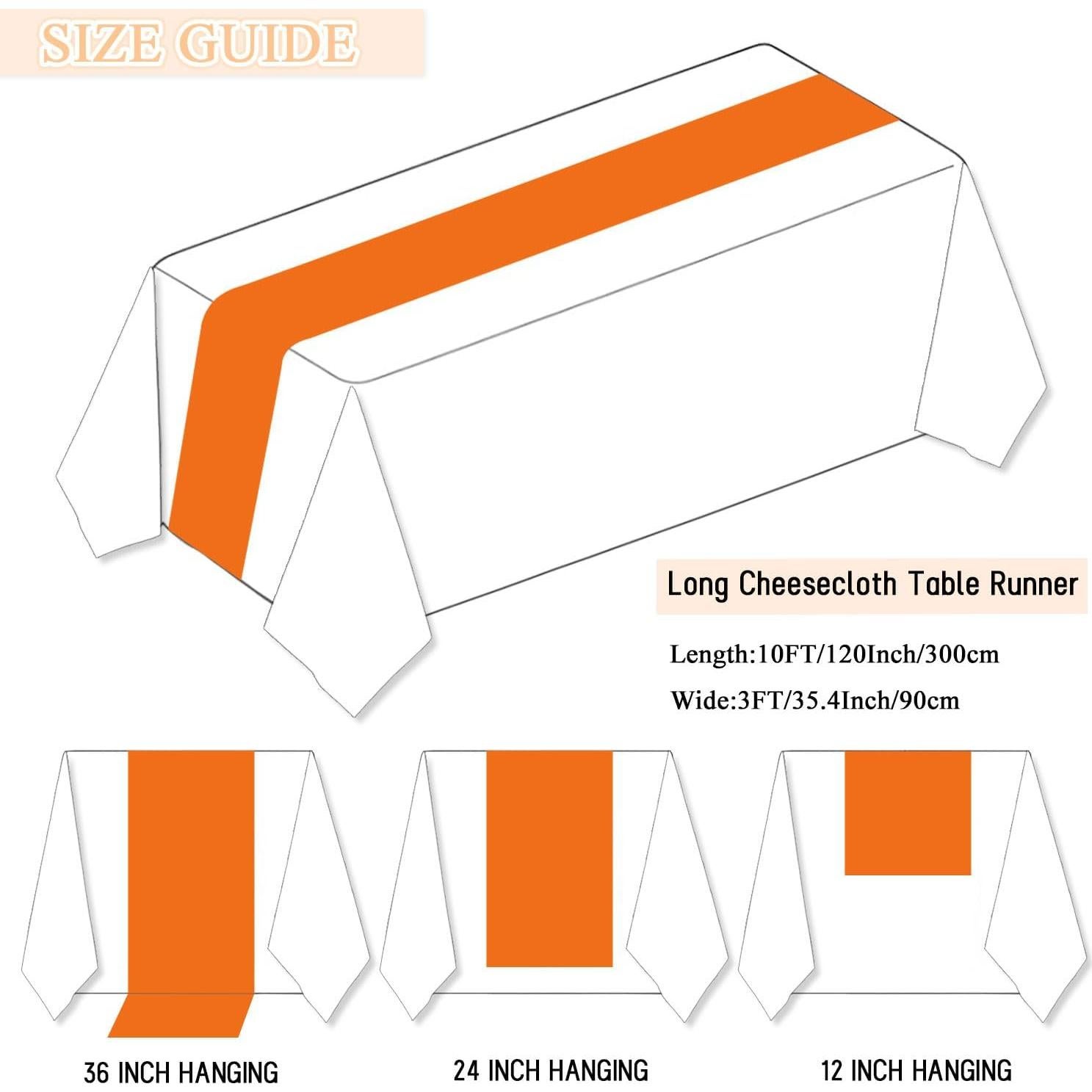 Caminito de Mesa de Gasa Naranja PATYDEST 91x305 cm