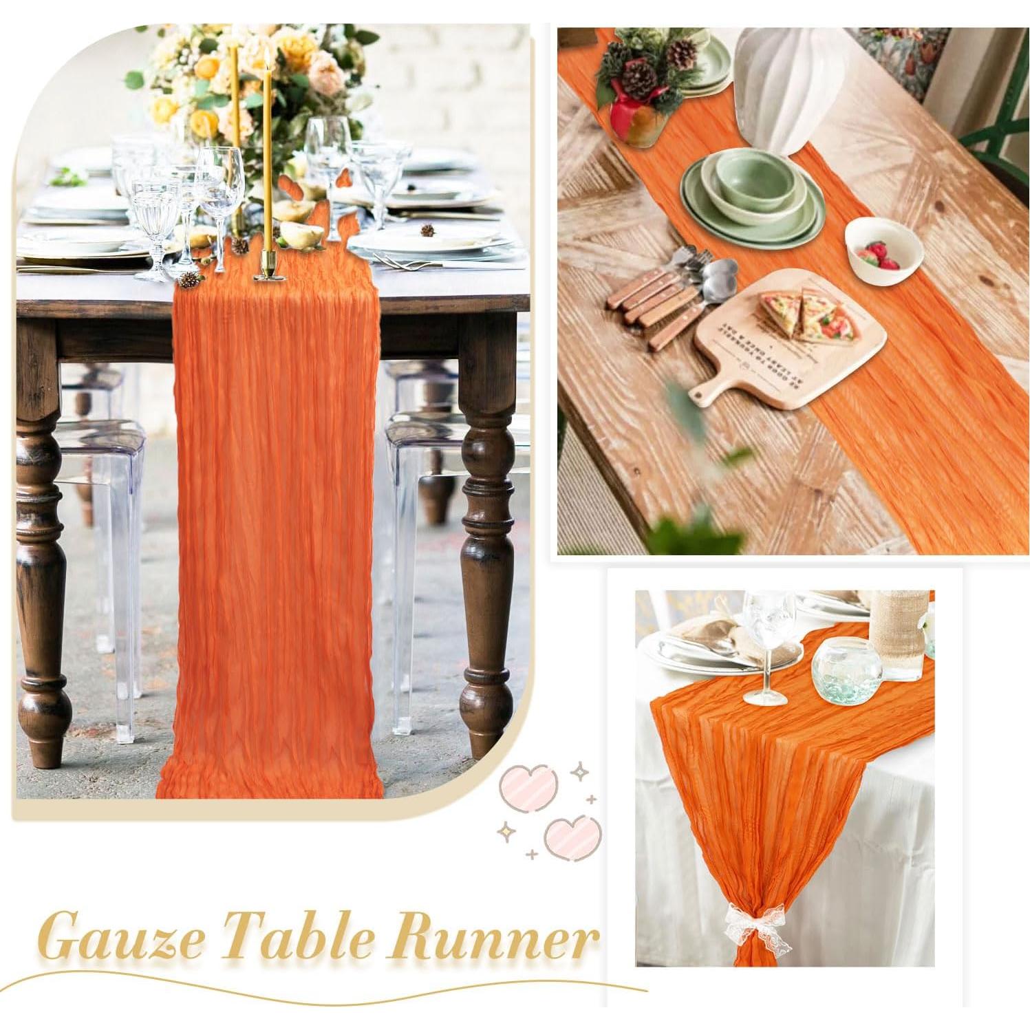 Caminito de Mesa de Gasa Naranja PATYDEST 91x305 cm