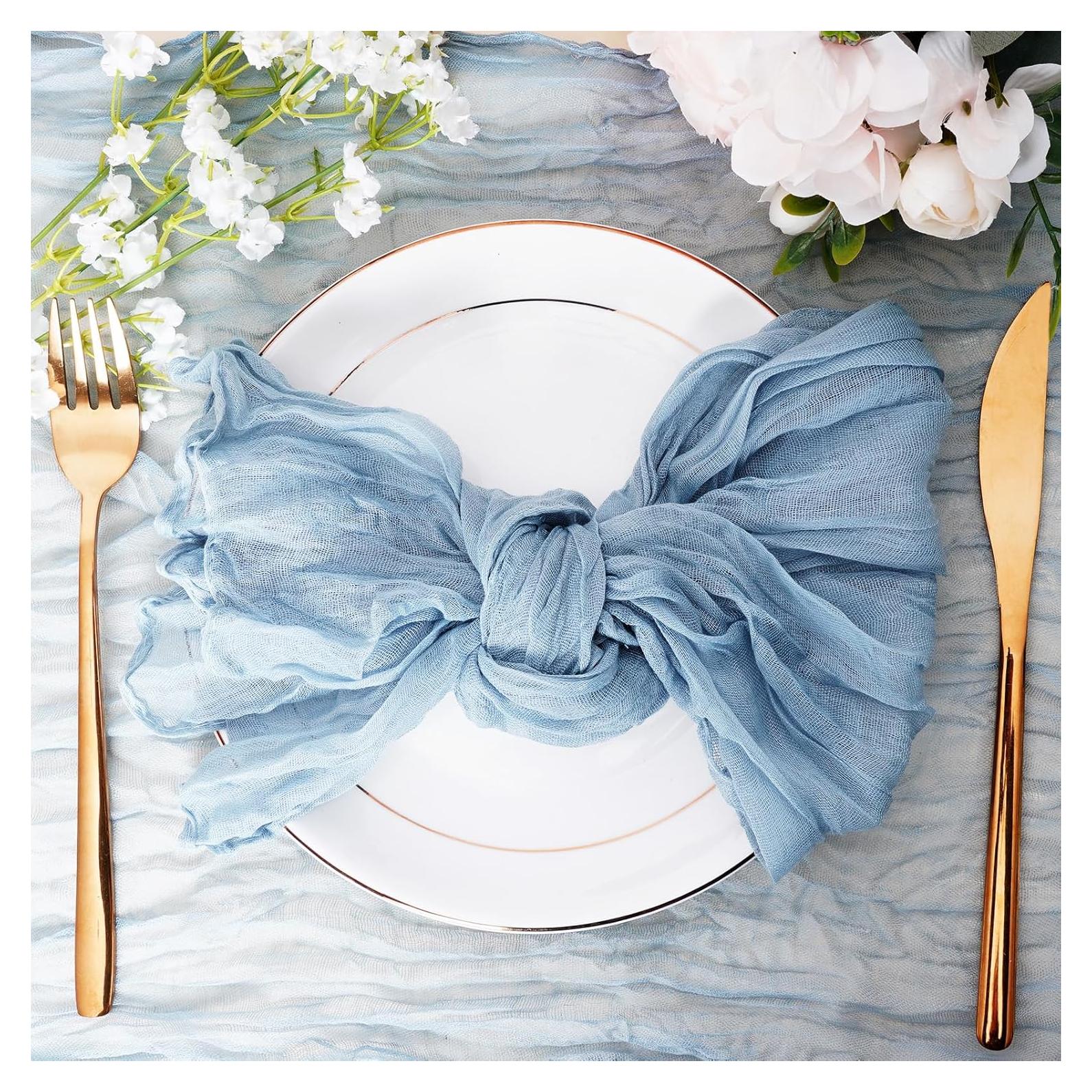 Juego de 6 Servilletas de Gasa Nydotd 50x50cm Azul Polvoriento