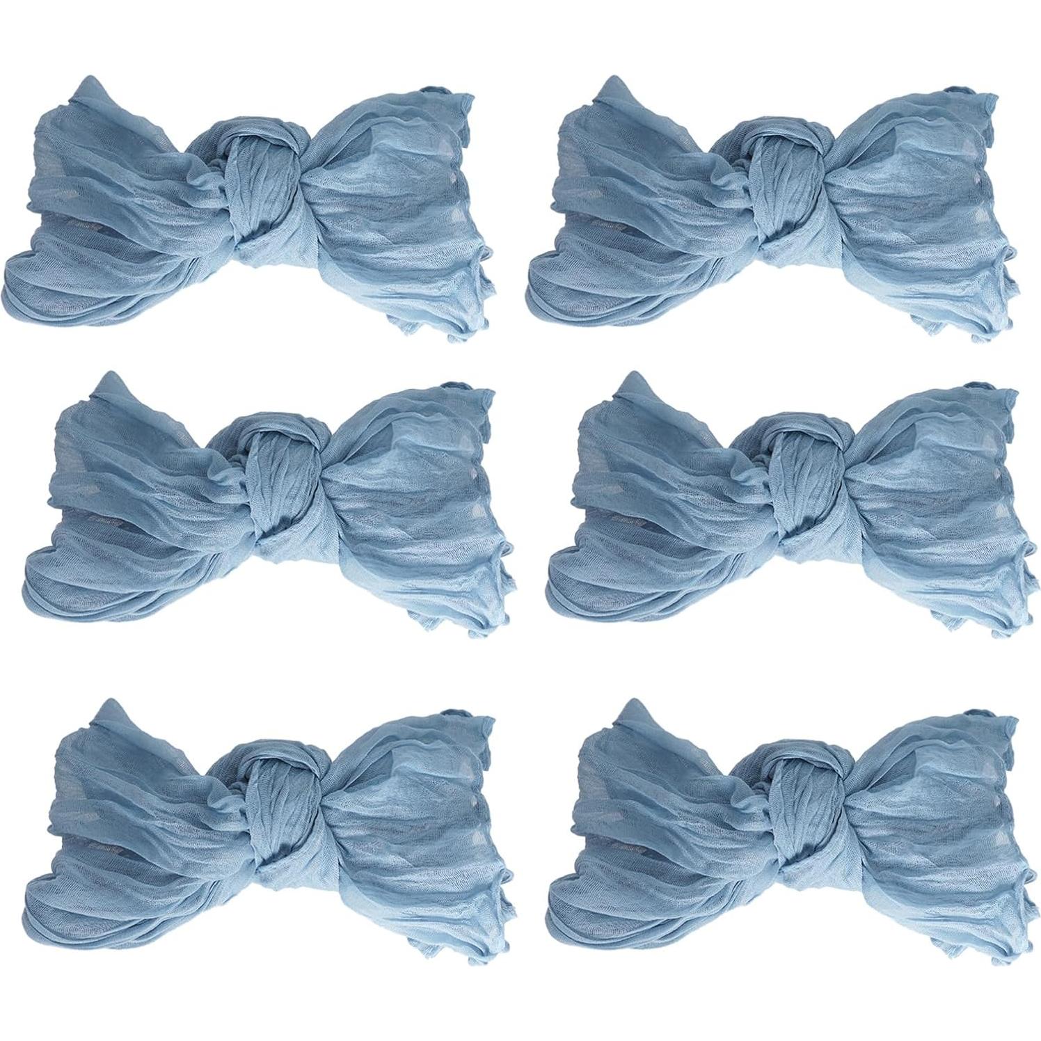 Juego de 6 Servilletas de Gasa Nydotd 50x50cm Azul Polvoriento