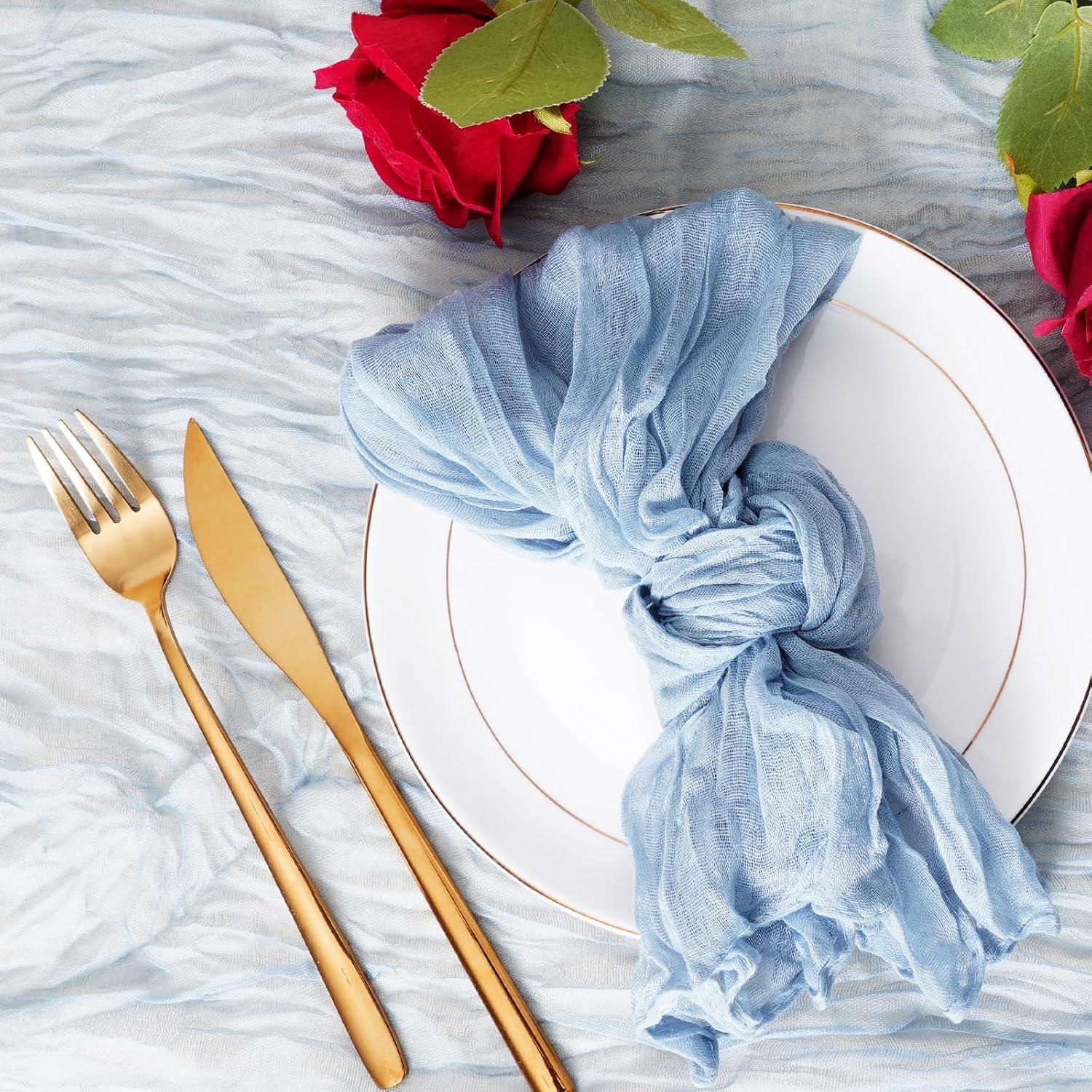 Juego de 6 Servilletas de Gasa Nydotd 50x50cm Azul Polvoriento