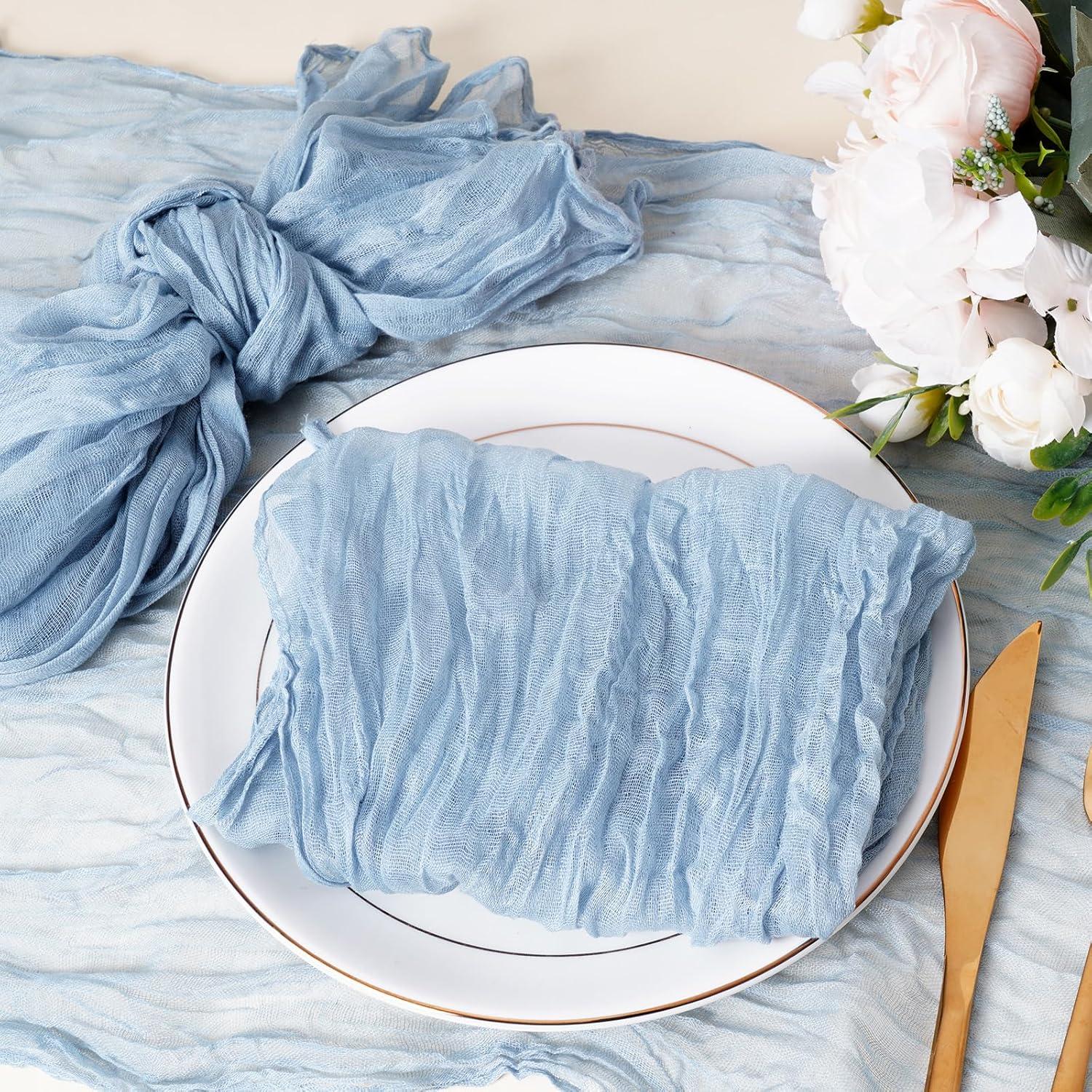 Juego de 6 Servilletas de Gasa Nydotd 50x50cm Azul Polvoriento