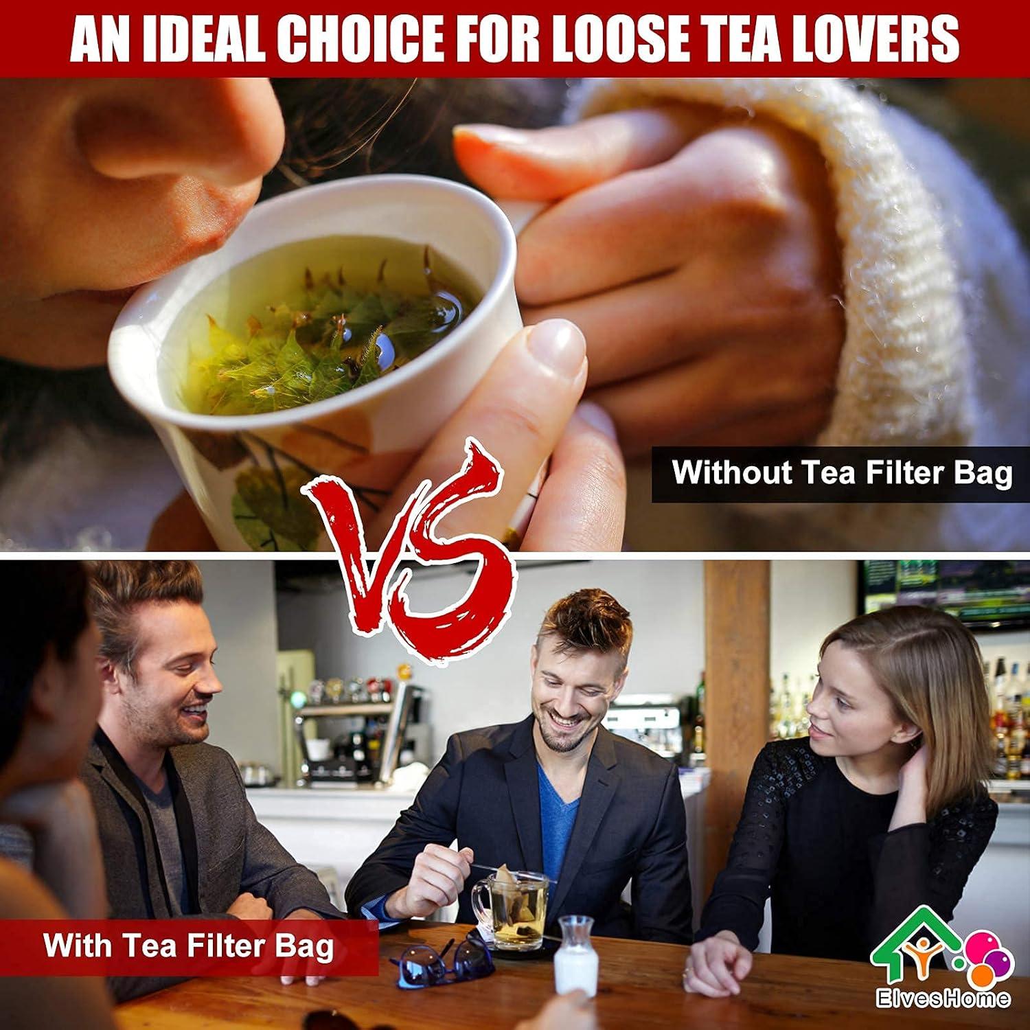 100 Bolsas de Filtro de Té Reutilizables ElvesHome 3x4"