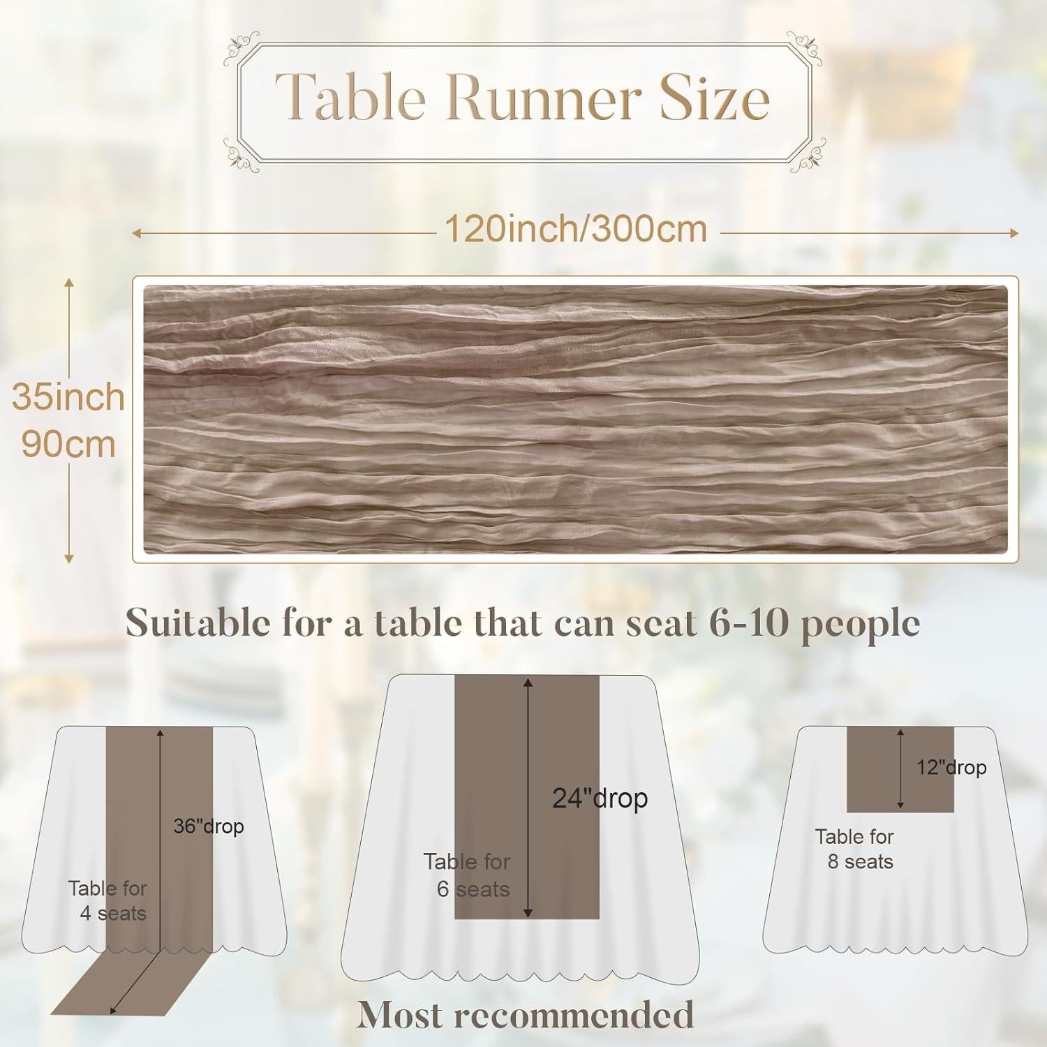 Caminito de Mesa de Gasa Nude 88.9x304.8 cm Pusunas