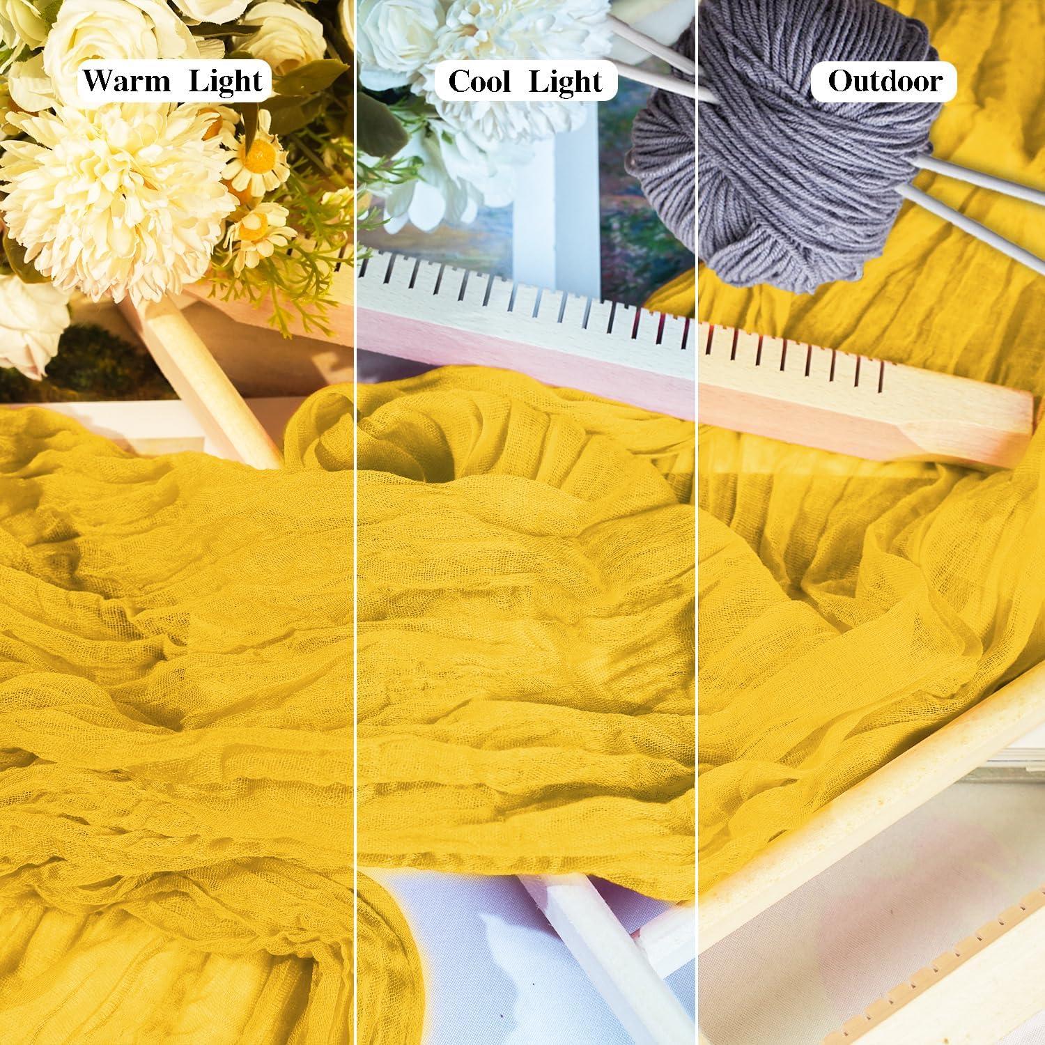 Paquete de 12 Caminos de Mesa de Gasa Dorados 90x300 cm