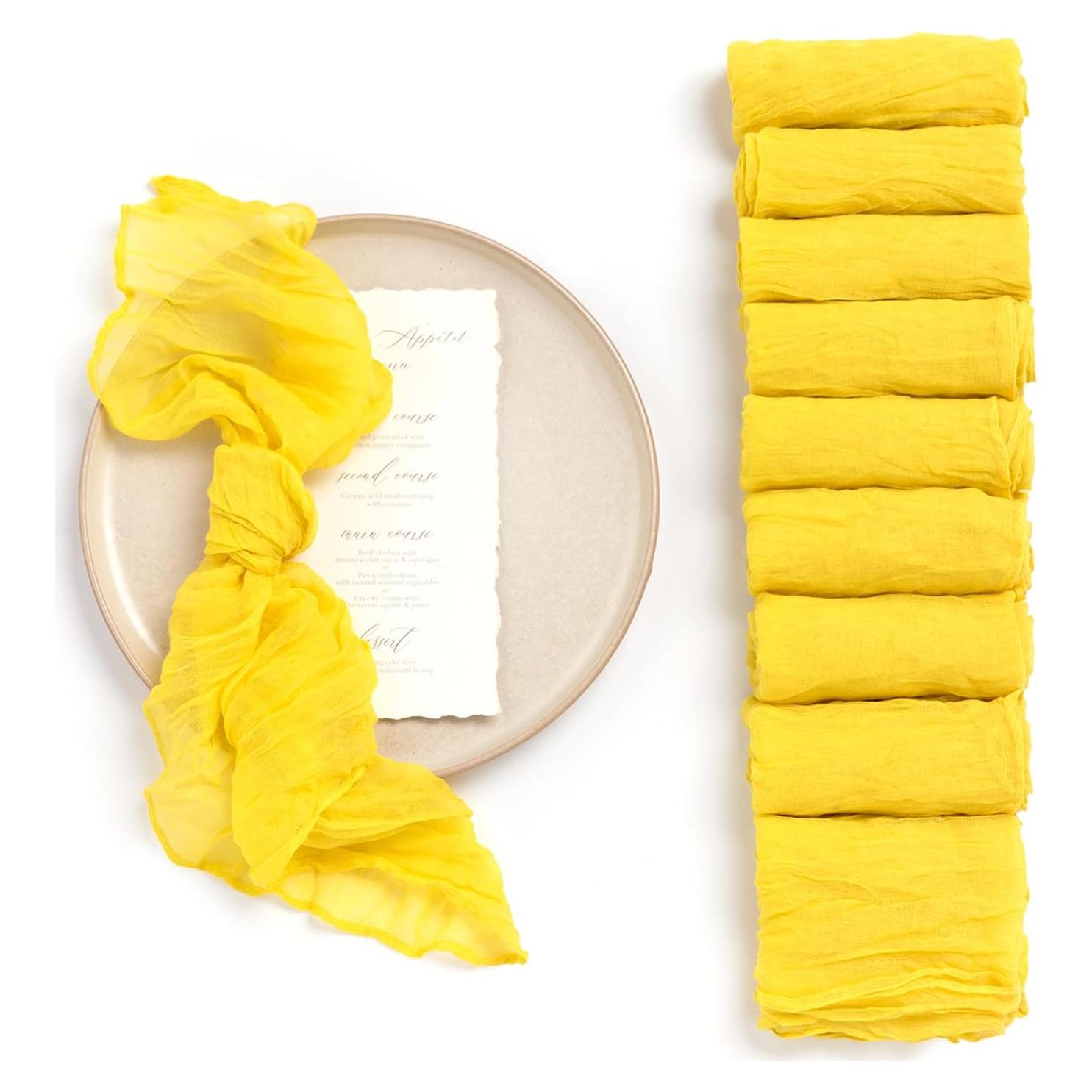 Servilletas de Tela Reutilizables Ling's Moment - 48.26 cm - Amarillo Crema (Juego de 10)