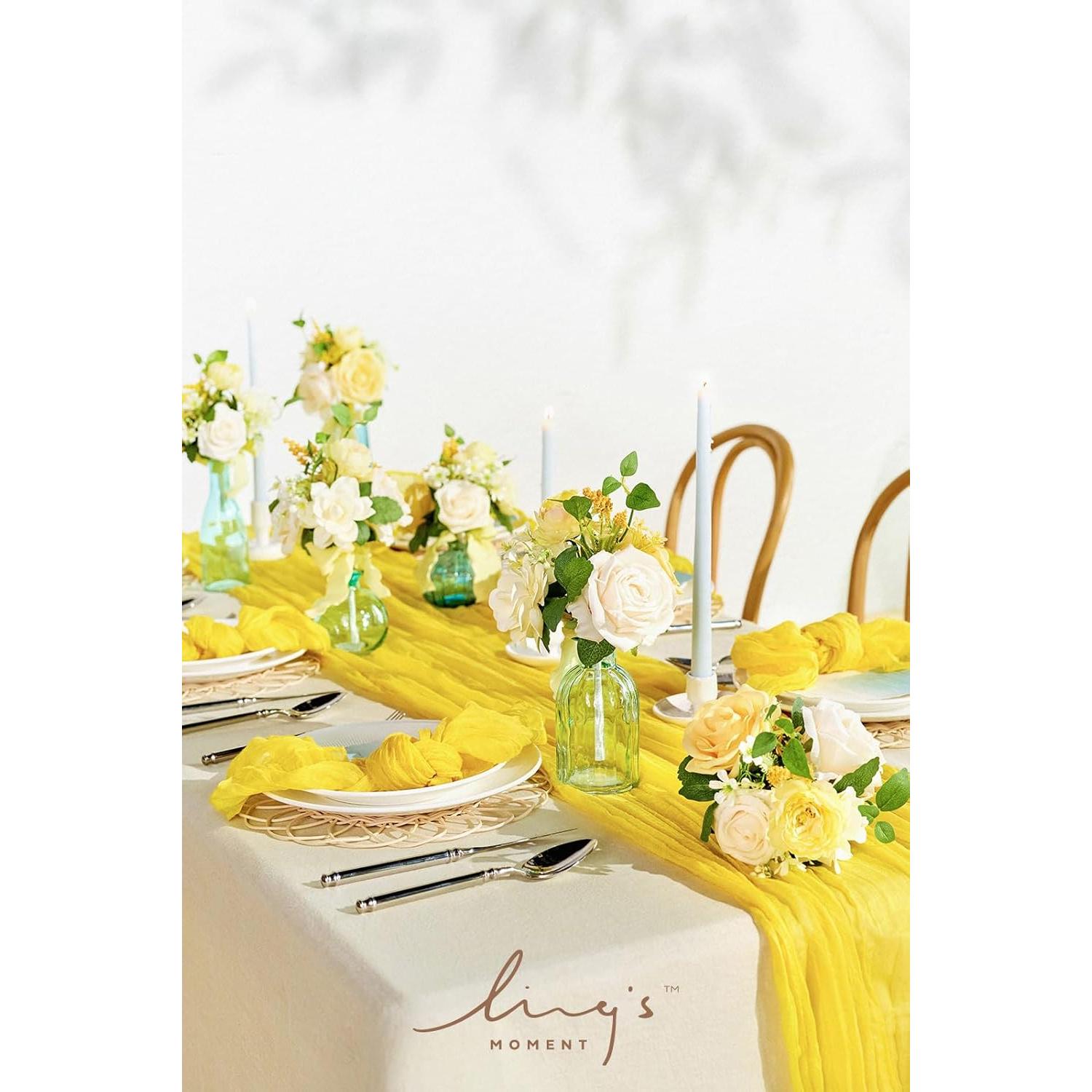 Servilletas de Tela Reutilizables Ling's Moment - 48.26 cm - Amarillo Crema (Juego de 10)