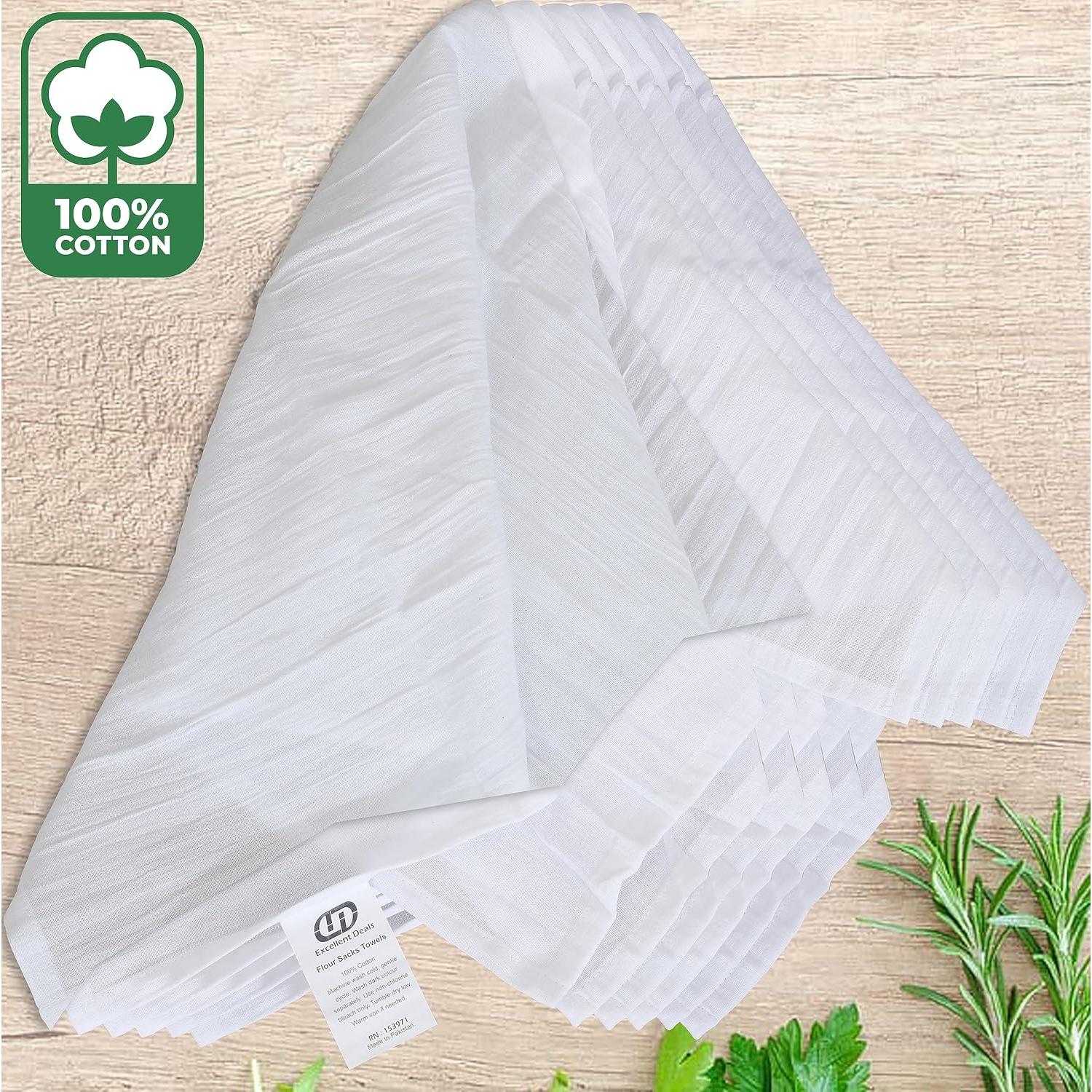 Toallas de Cocina 100% Algodón Ofertas Excelentes - Paquete de 12, 71x71 cm