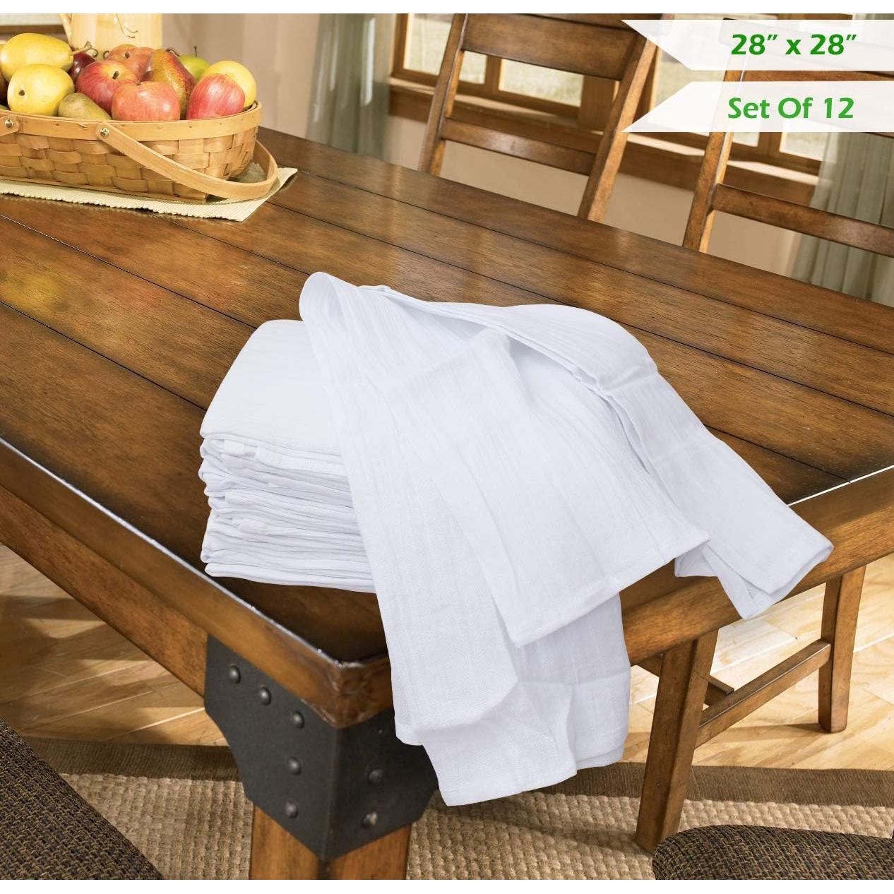 Toallas de Cocina 100% Algodón Ofertas Excelentes - Paquete de 12, 71x71 cm