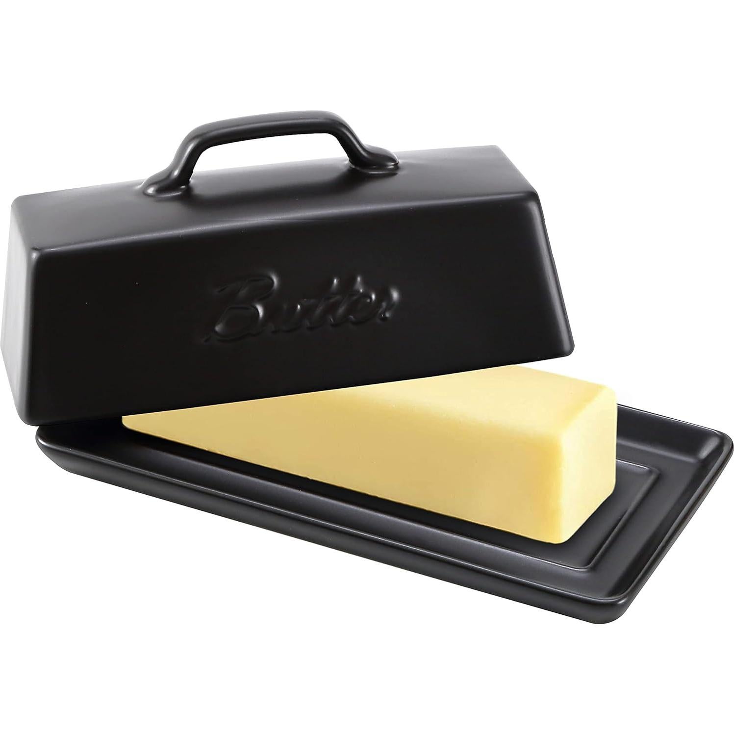 Plato de Mantequilla Cerámica Bruntmor Negro con Tapa 113g