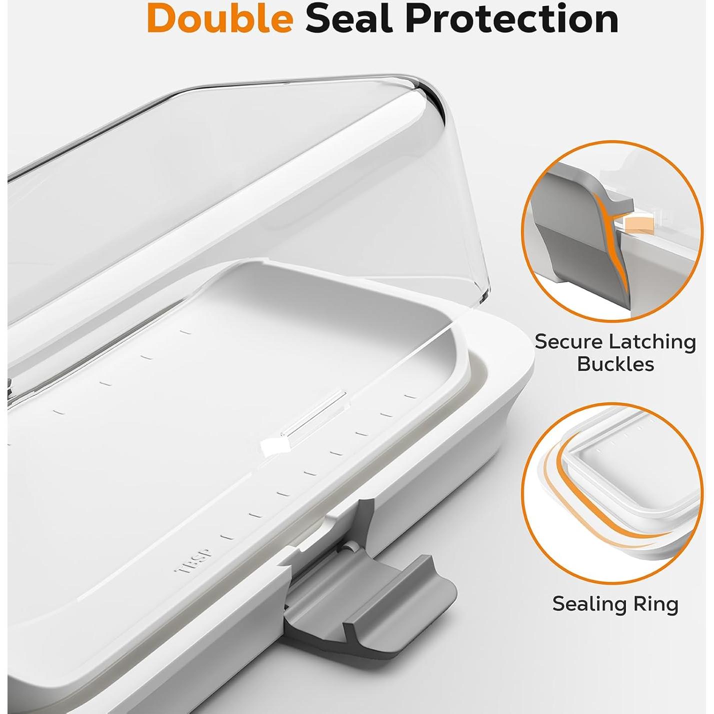 Plato de Mantequilla Hermético Pisol Grande 250g Blanco