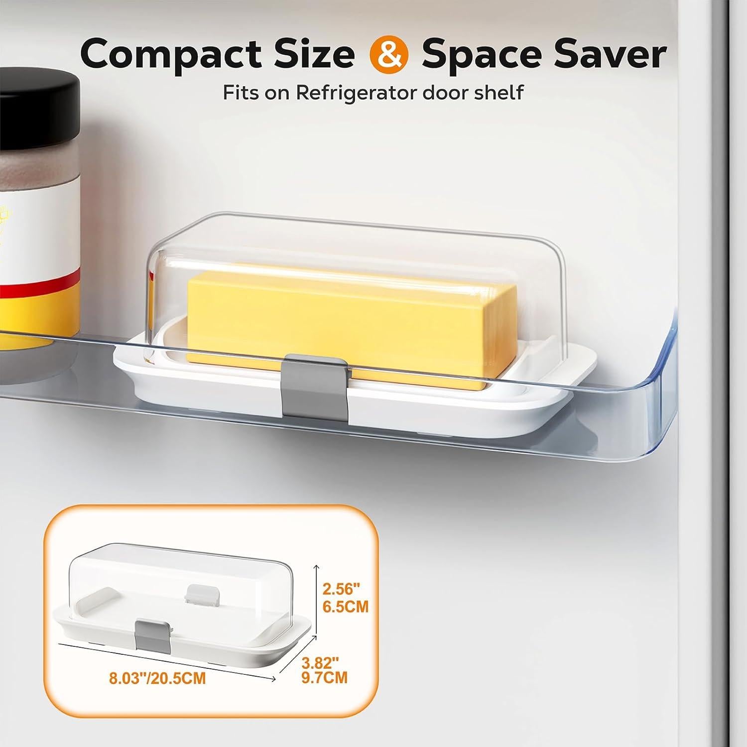 Plato de Mantequilla Hermético Pisol Grande 250g Blanco