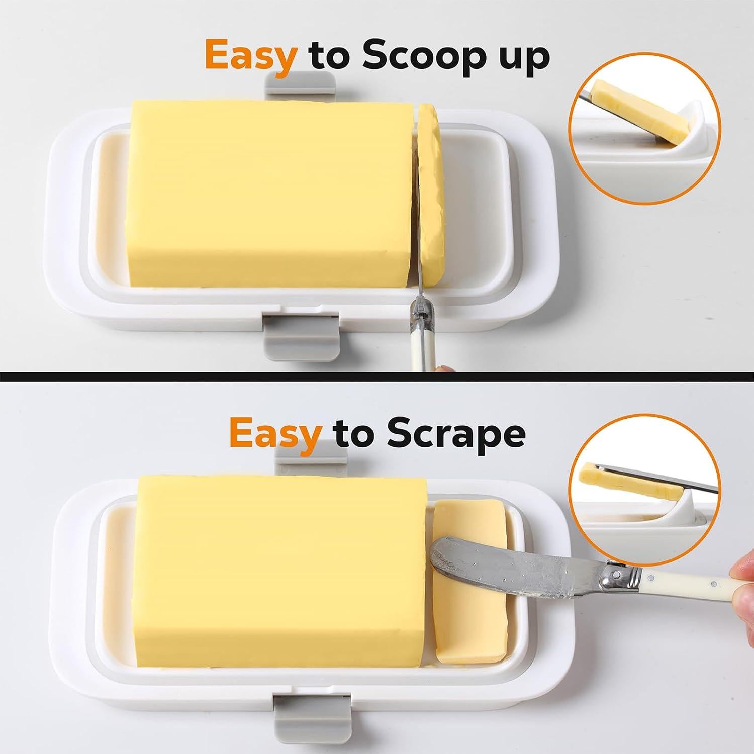 Plato de Mantequilla Hermético Pisol Grande 250g Blanco