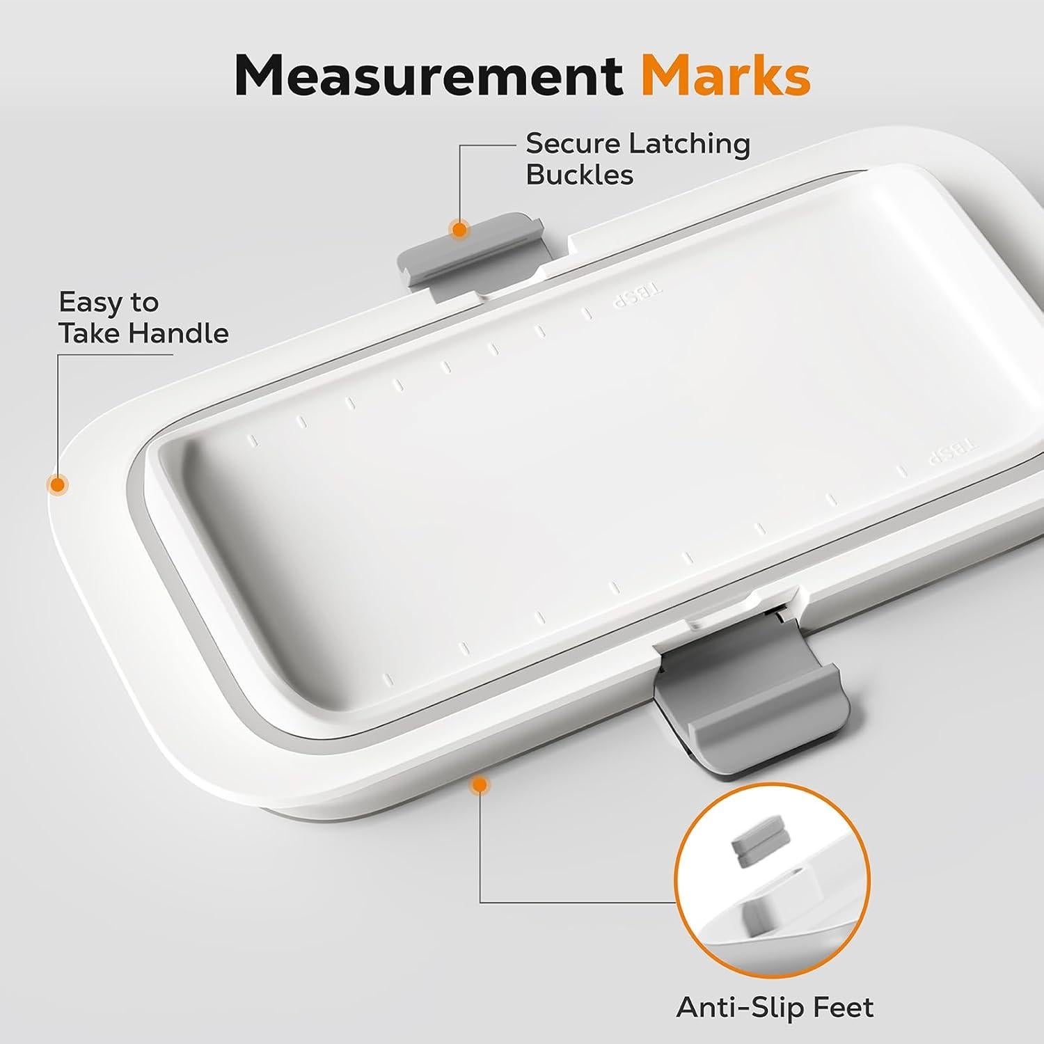 Plato de Mantequilla Hermético Pisol Grande 250g Blanco