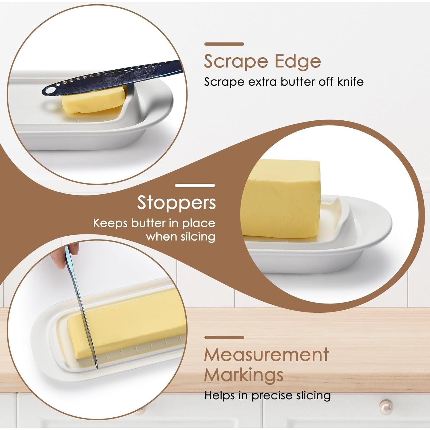 Plato para Mantequilla Hermético Hekeieon con Tapa Transparente