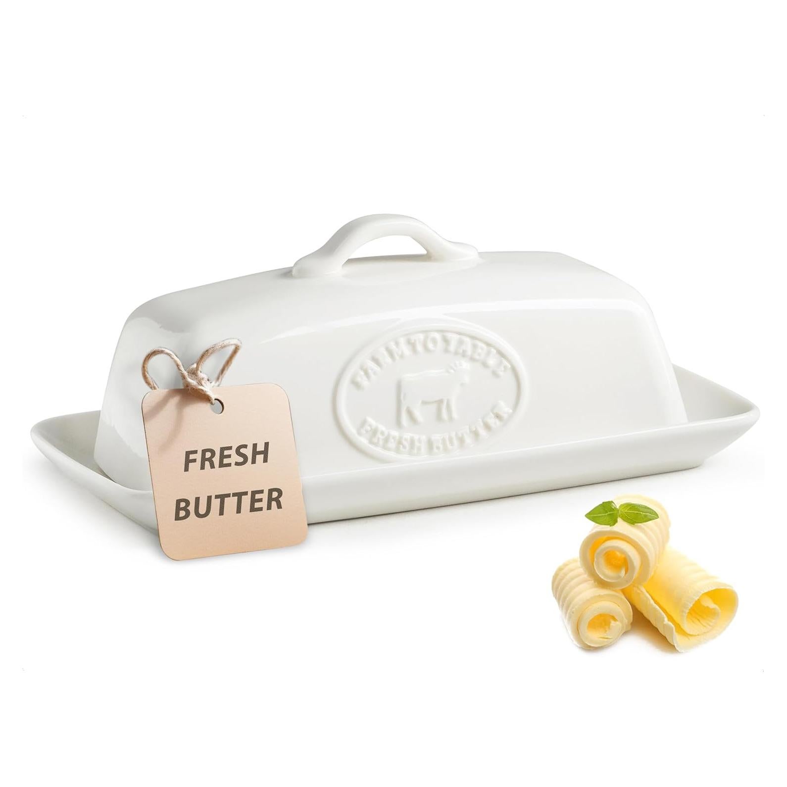 Plato de Mantequilla Cerámica YHOJOY con Tapa 18.5x8.9 cm