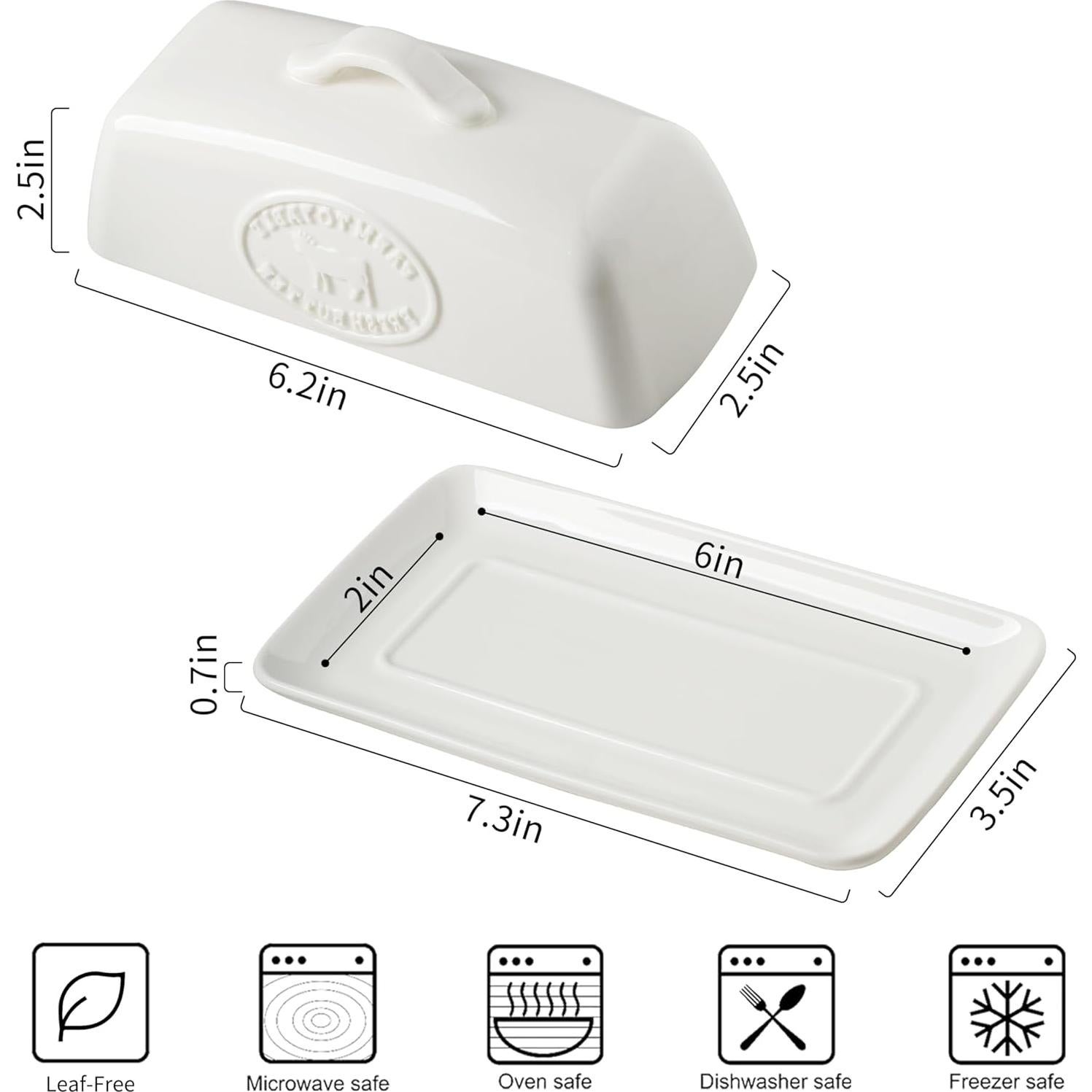 Plato de Mantequilla Cerámica YHOJOY con Tapa 18.5x8.9 cm