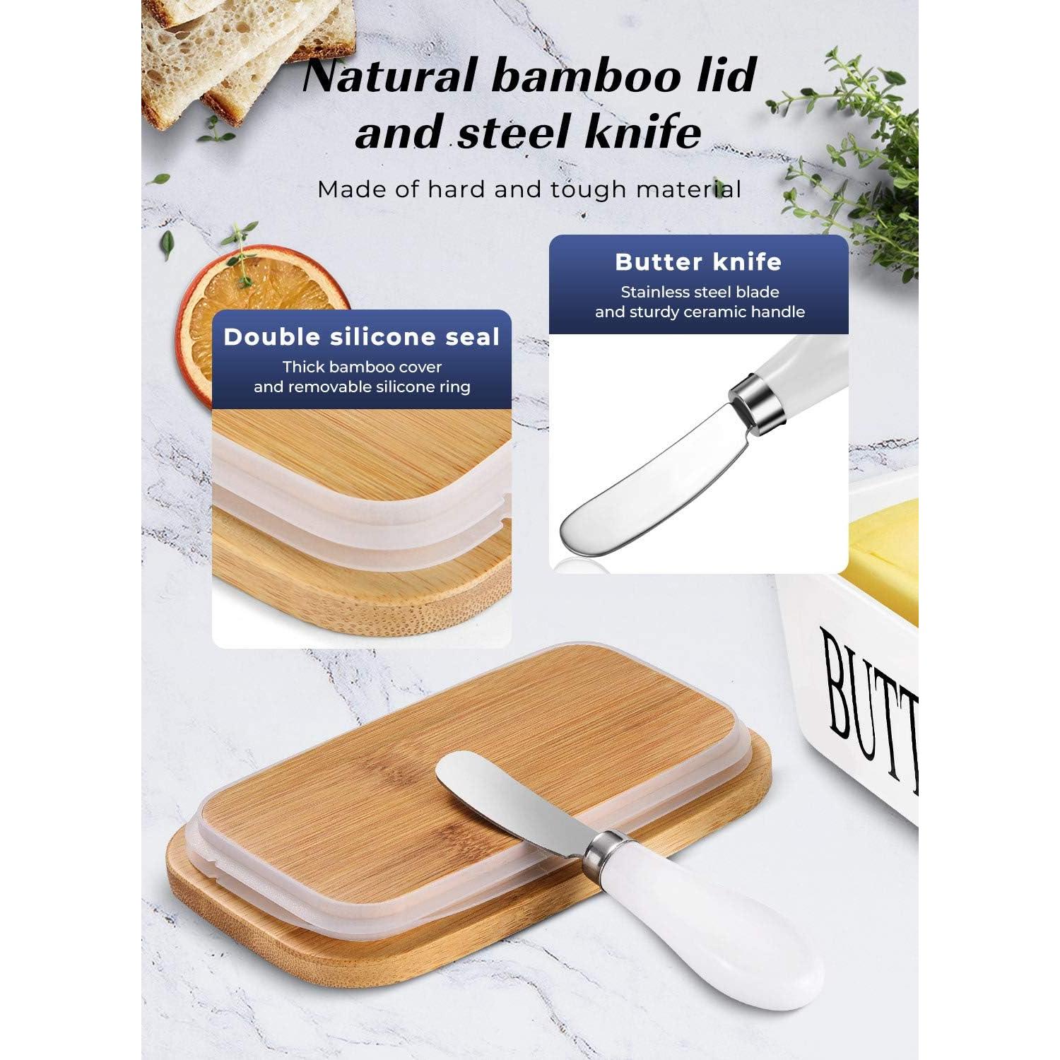 Plato para Mantequilla con Tapa AISBUGUR Cerámica Blanco 17x9.9 cm