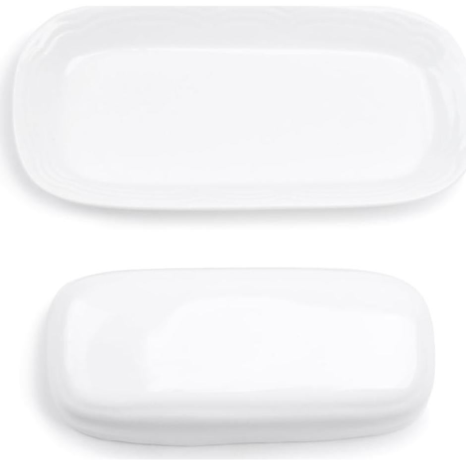 Plato para Mantequilla Fox Run Cerámica Blanca 20.32 cm
