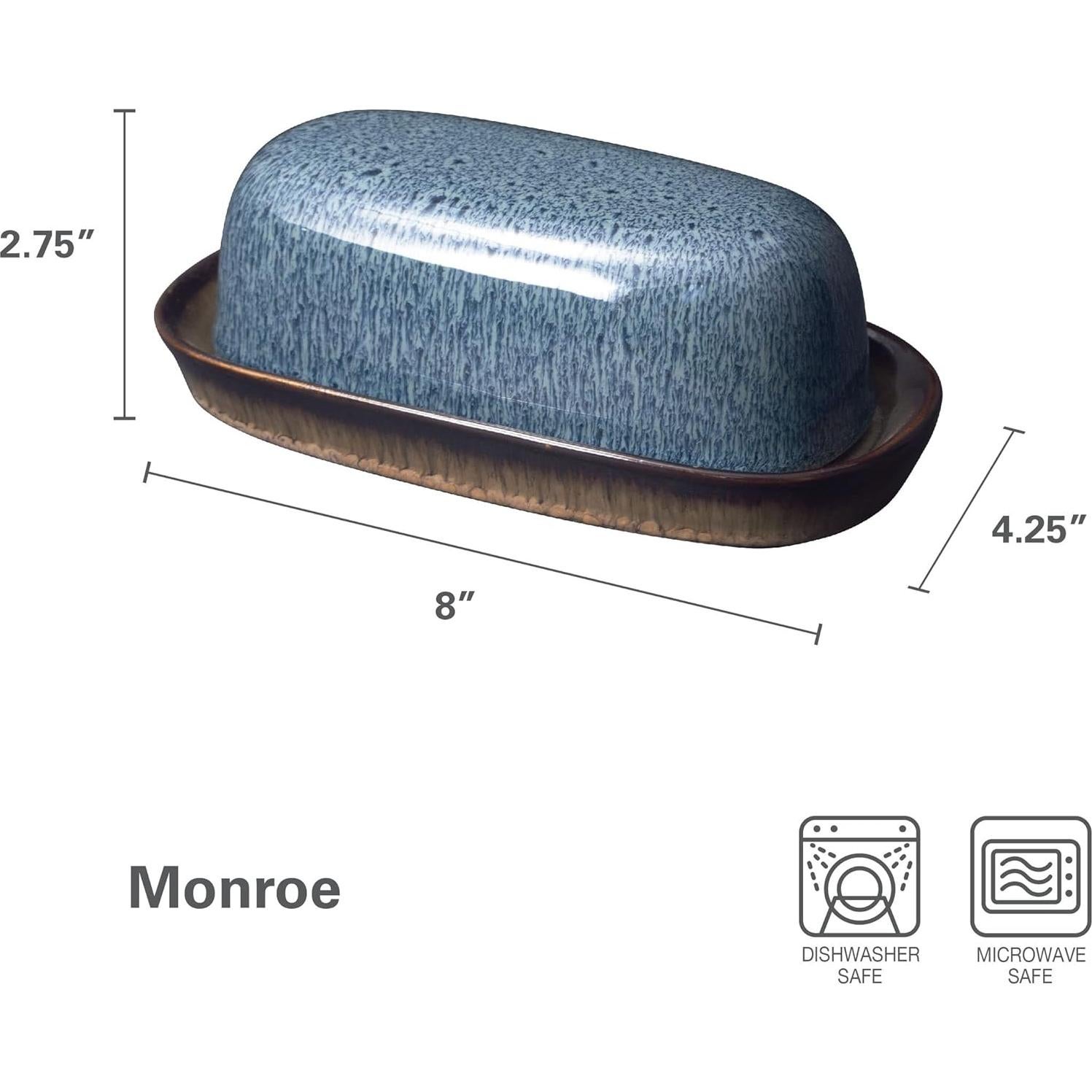 Plato de Mantequilla Cerámica Pfaltzgraff Monroe Blue 20 cm