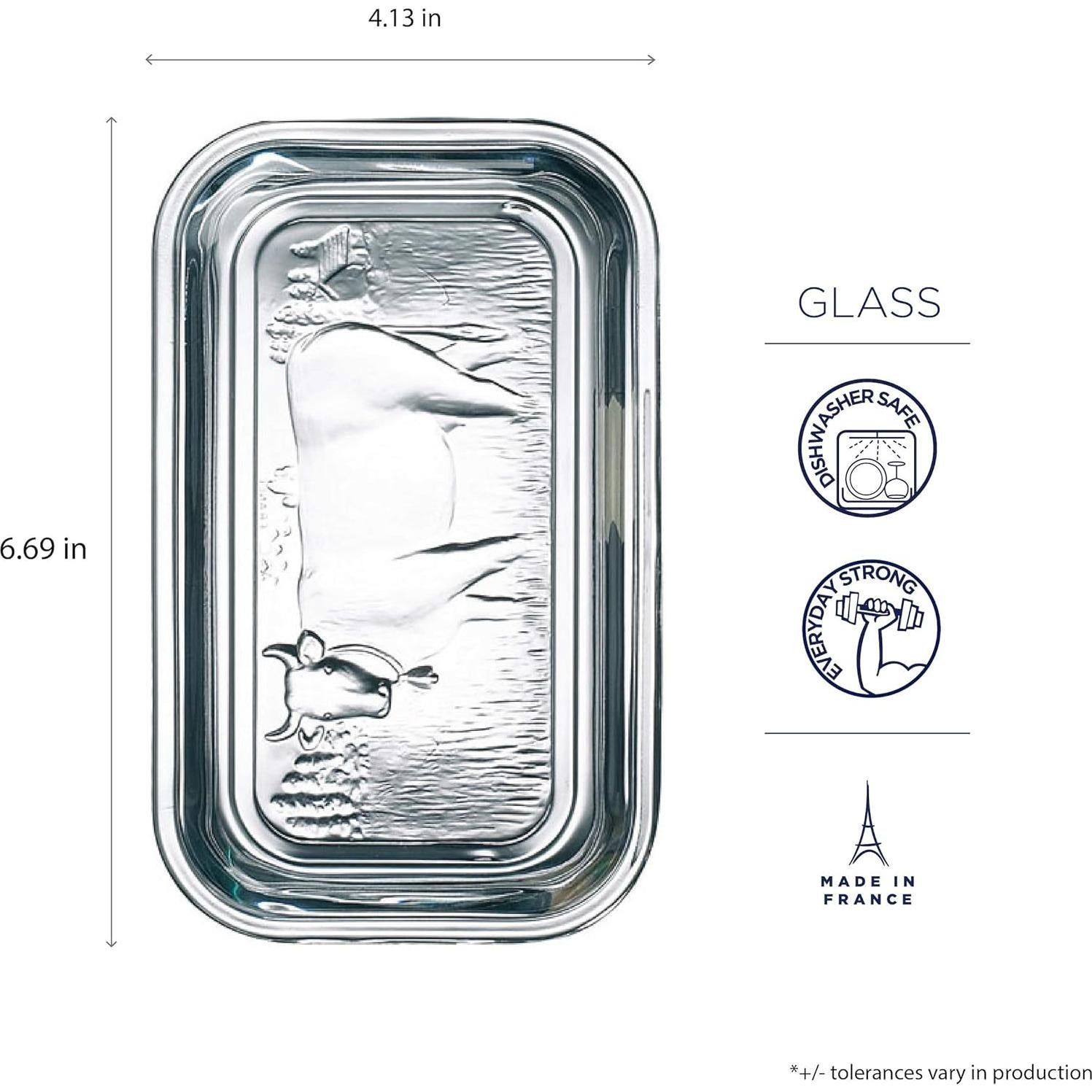 Plato de Mantequilla Luminarc 16.9x10.5 cm Vidrio Templado
