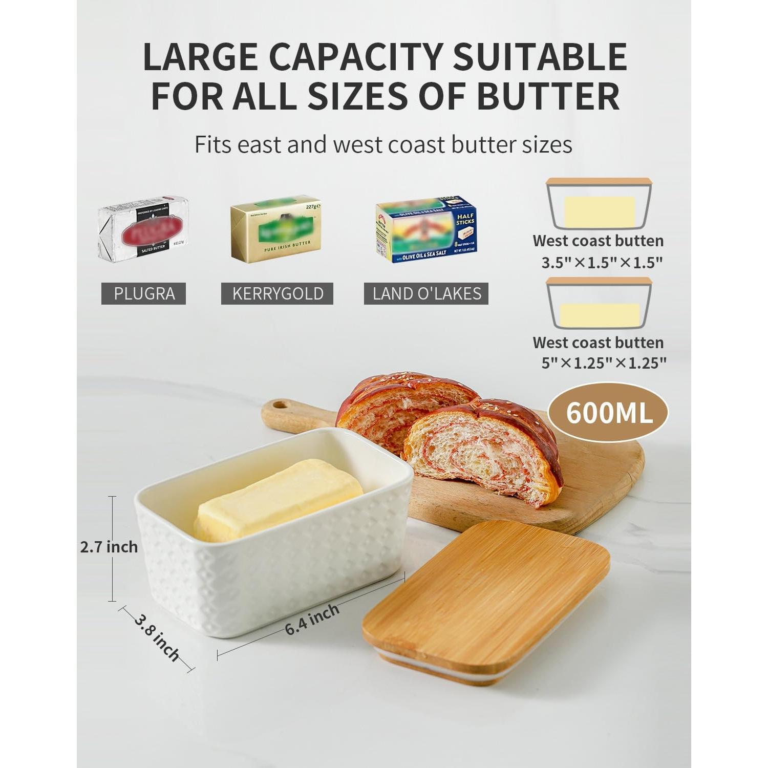 Contenedor de Mantequilla Hasense Blanco con Tapa 680ml