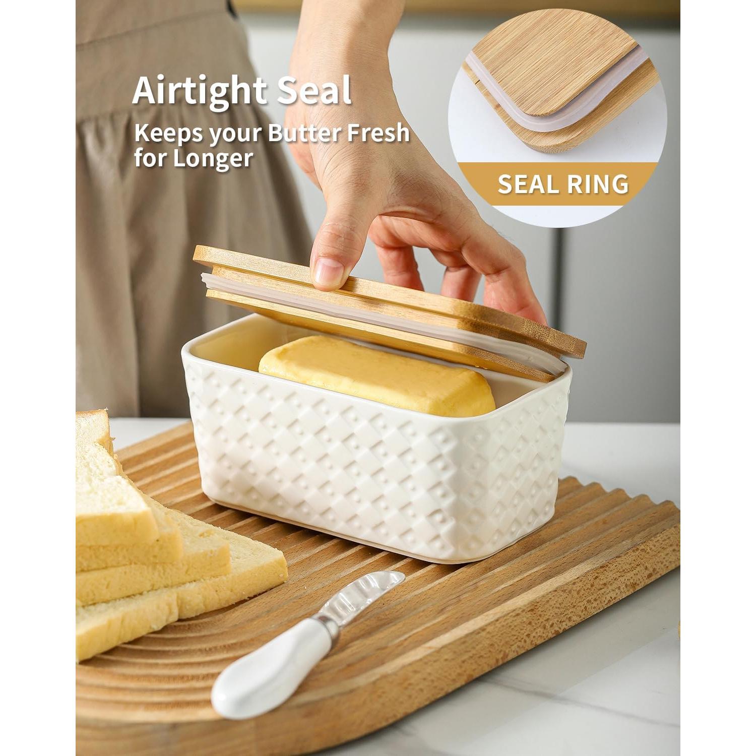 Contenedor de Mantequilla Hasense Blanco con Tapa 680ml