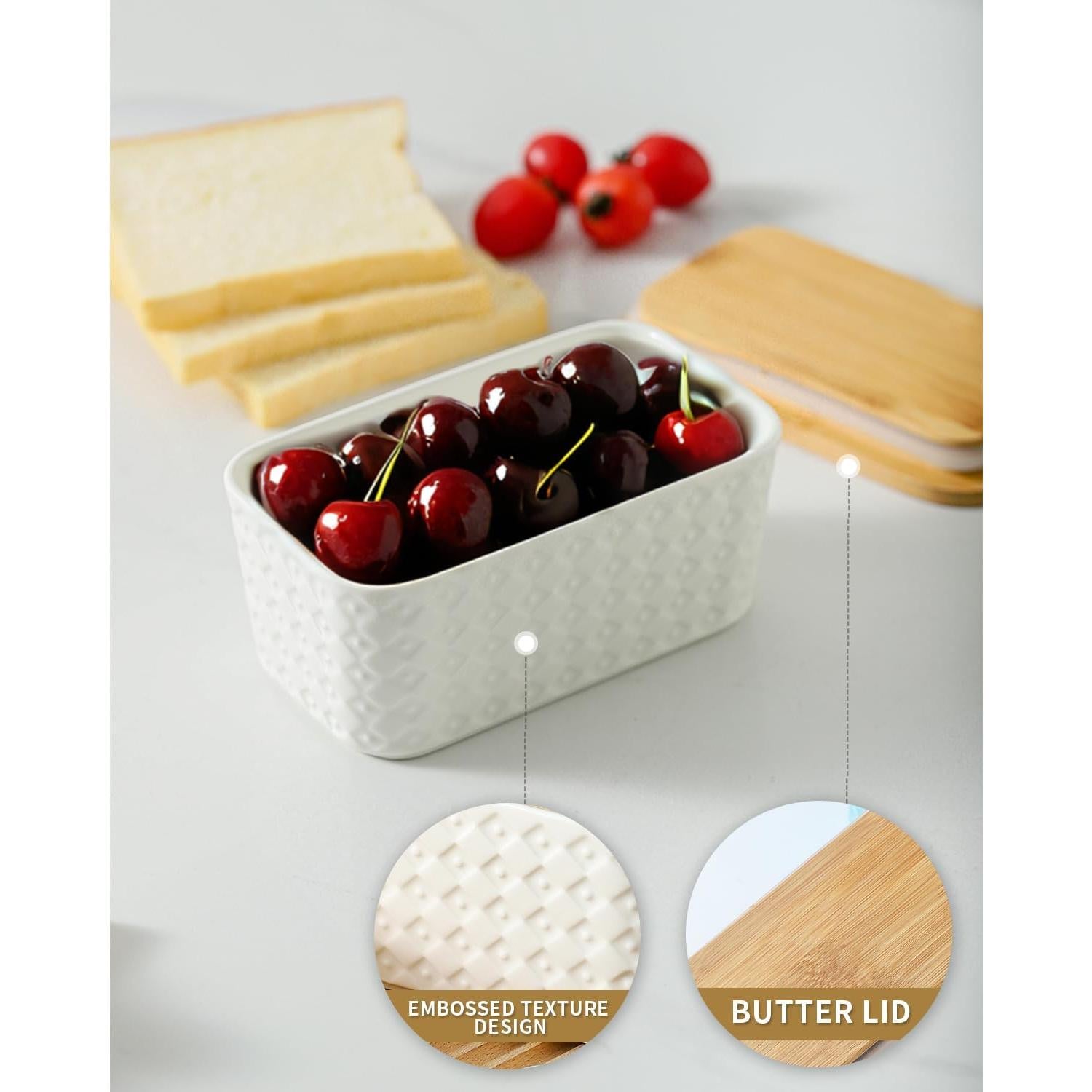 Contenedor de Mantequilla Hasense Blanco con Tapa 680ml