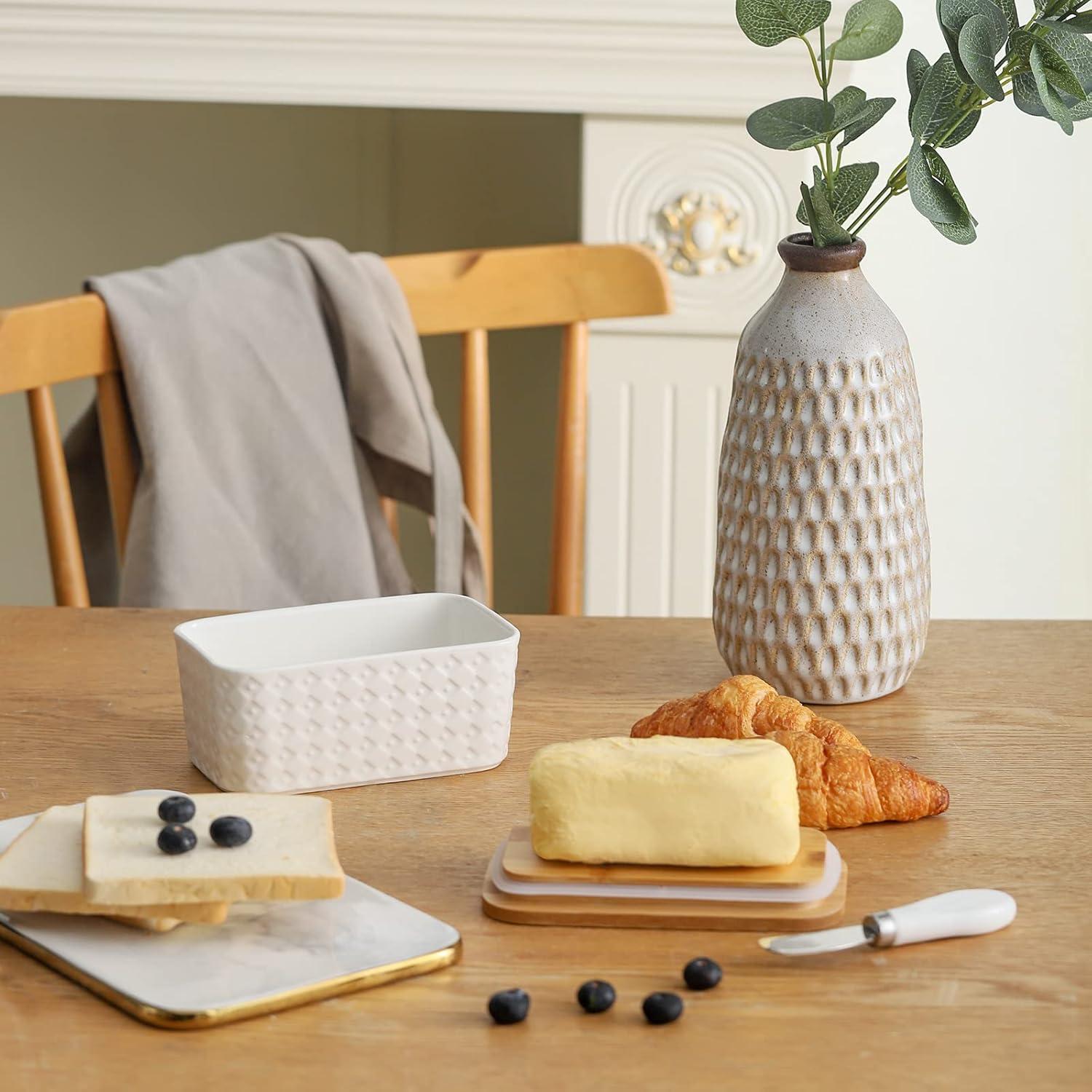 Contenedor de Mantequilla Hasense Blanco con Tapa 680ml