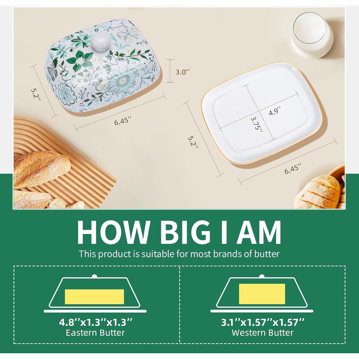 Plato de Mantequilla con Tapa Quansheng - Cerámica Verde