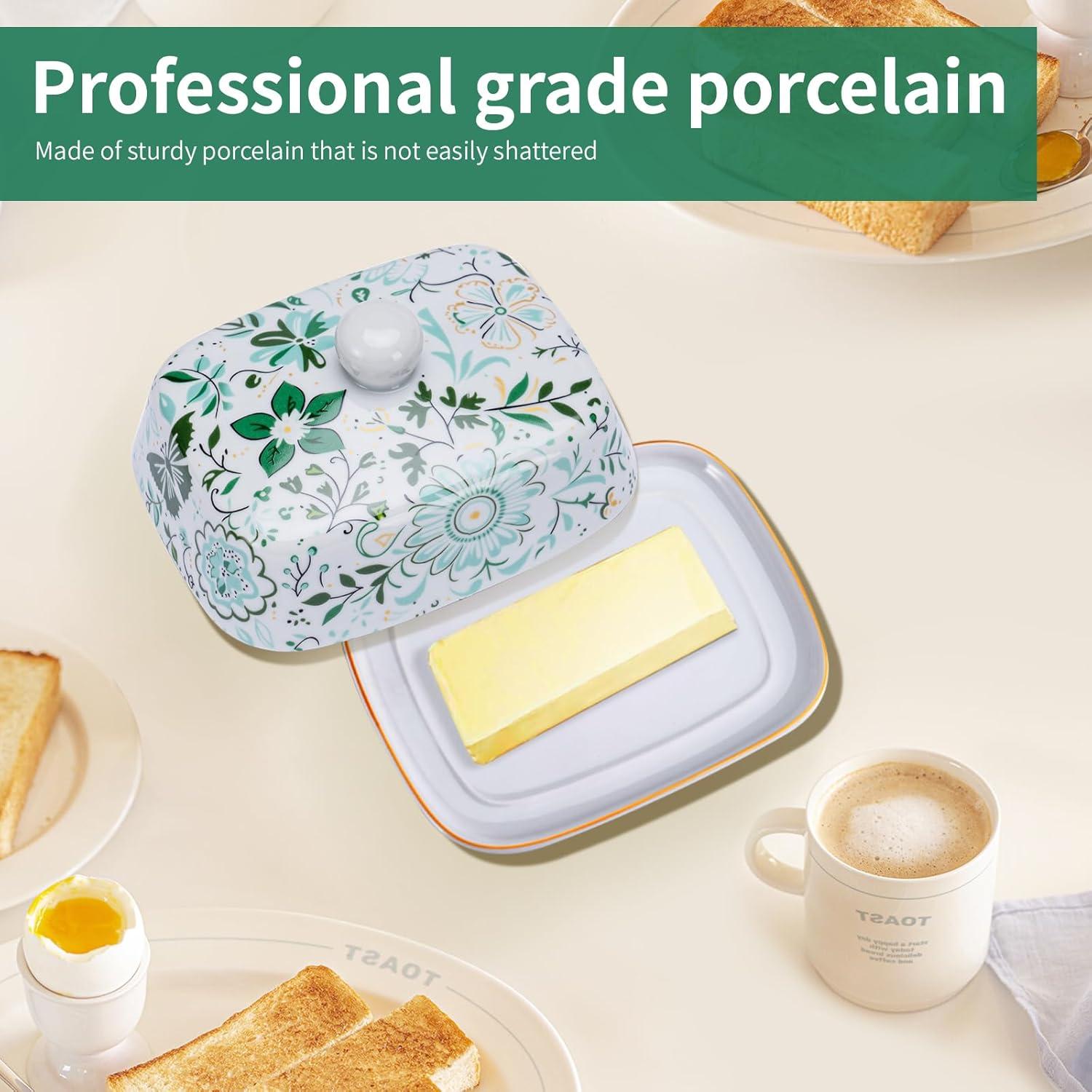 Plato de Mantequilla con Tapa Quansheng - Cerámica Verde