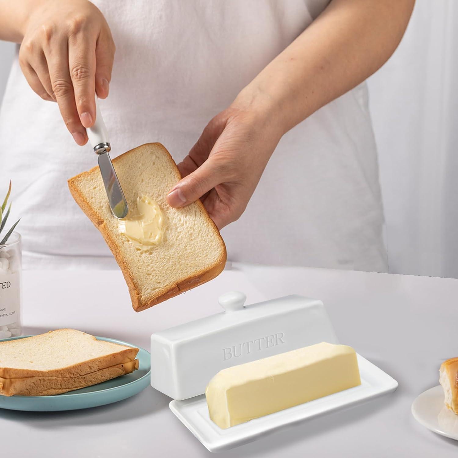 Plato para Mantequilla con Tapa WERTIOO Cerámica 19.3x8.4cm