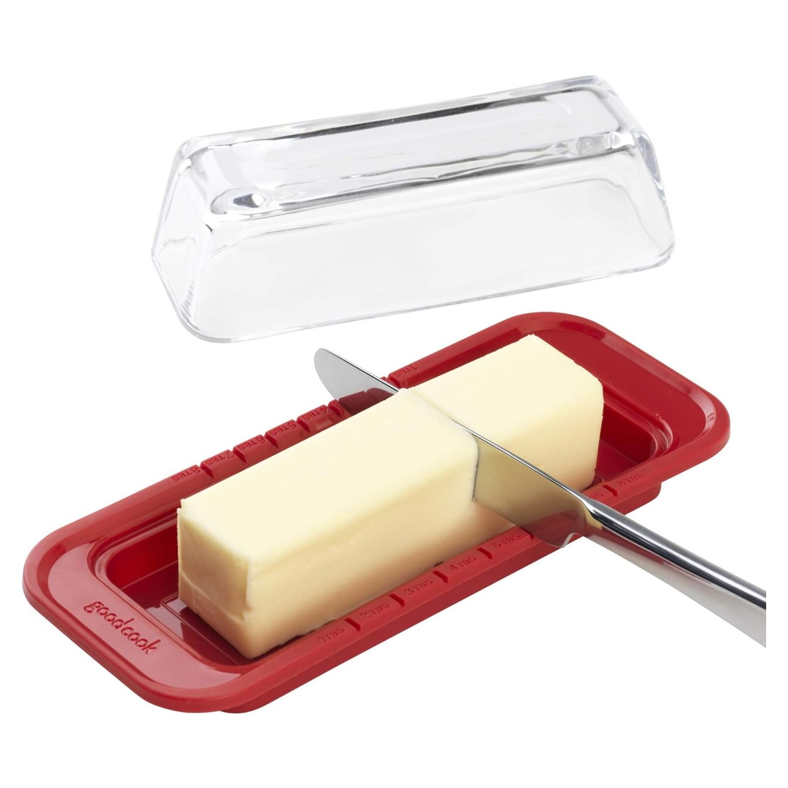 Plato para Mantequilla GoodCook con Tapa de Vidrio 19.1x7.9cm