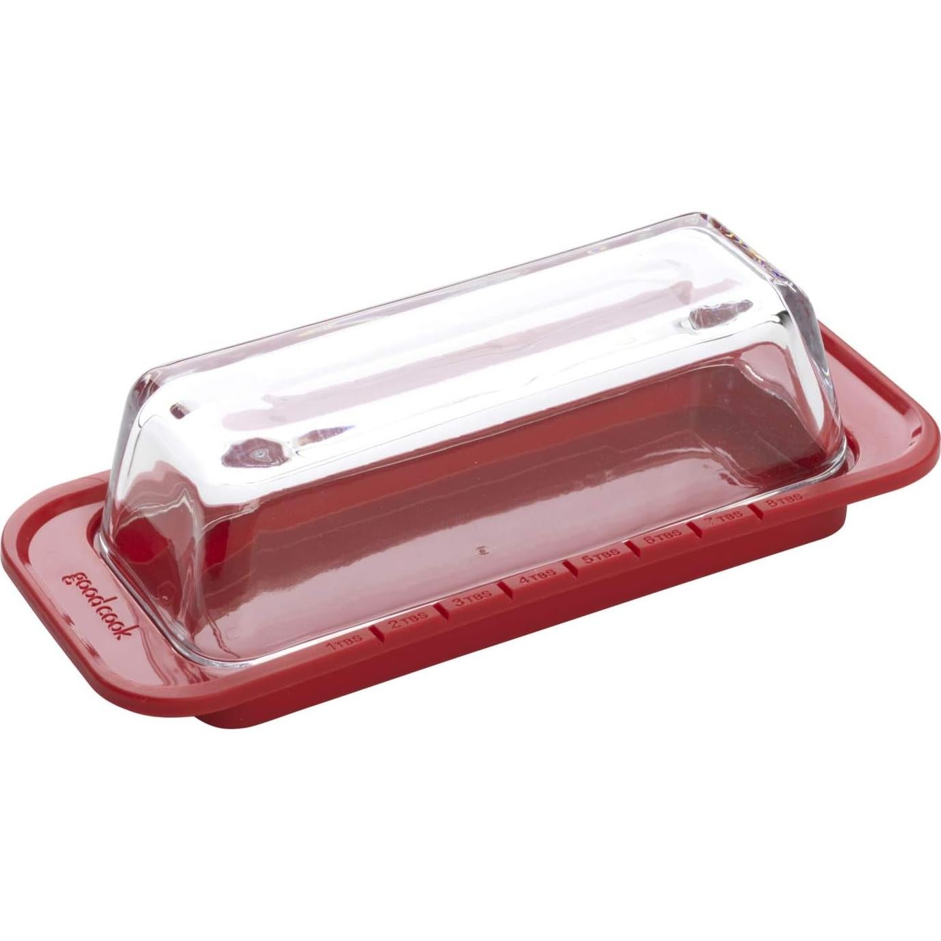Plato para Mantequilla GoodCook con Tapa de Vidrio 19.1x7.9cm