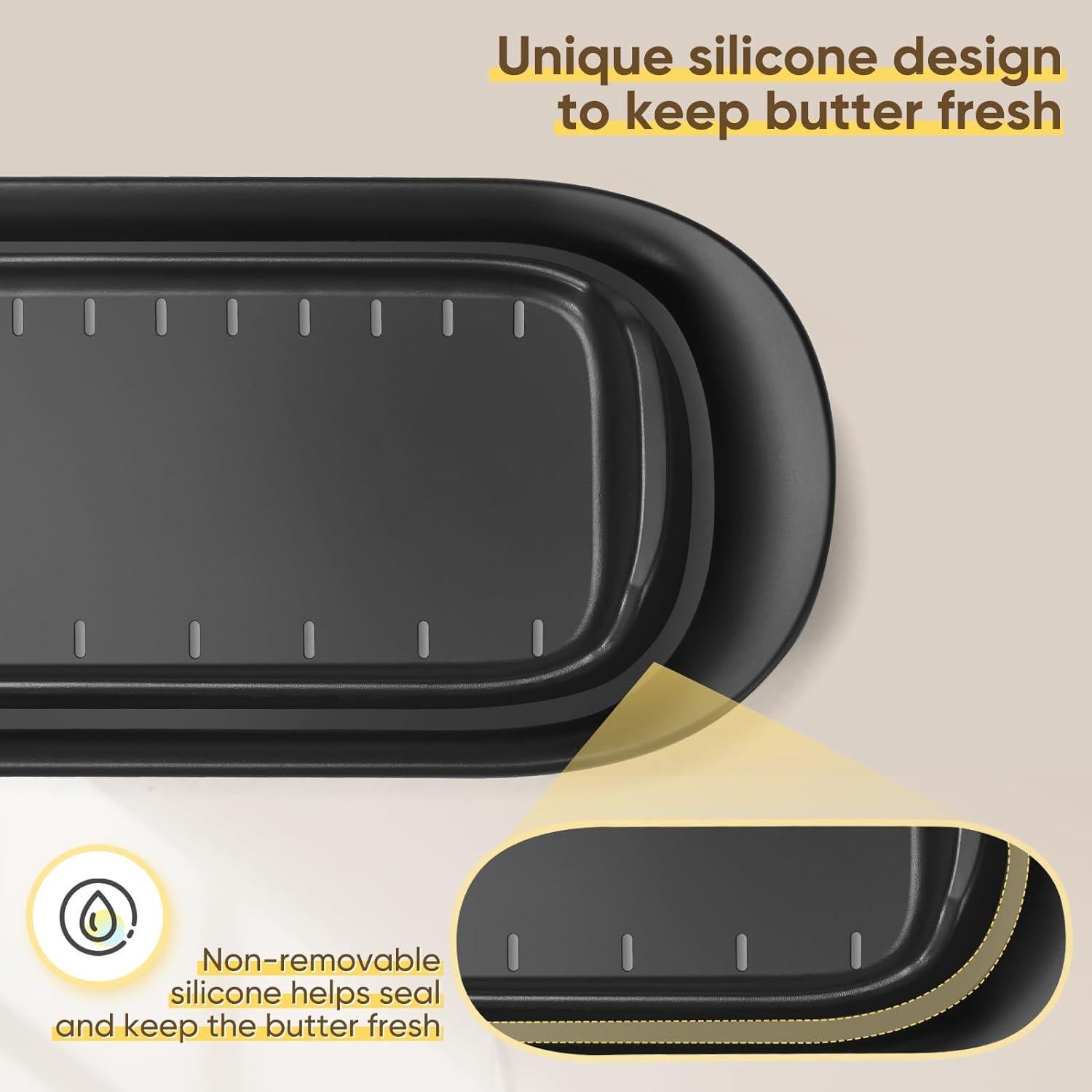 Plato para Mantequilla Hekeieon con Tapa, Apto Microondas y Lavavajillas