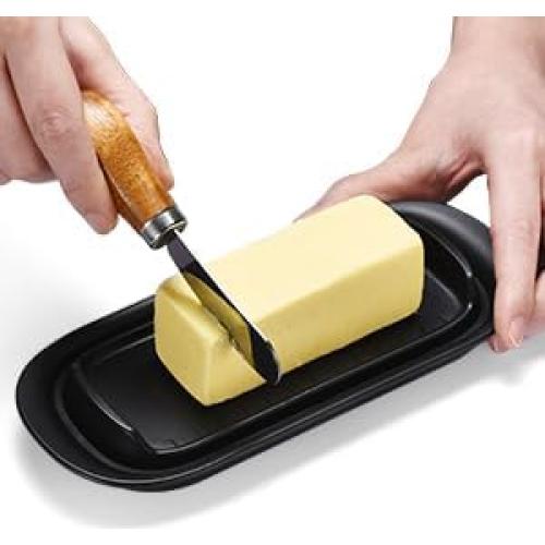 Plato para Mantequilla Hekeieon con Tapa, Apto Microondas y Lavavajillas