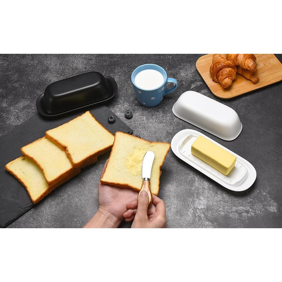 Plato para Mantequilla Hekeieon con Tapa, Apto Microondas y Lavavajillas