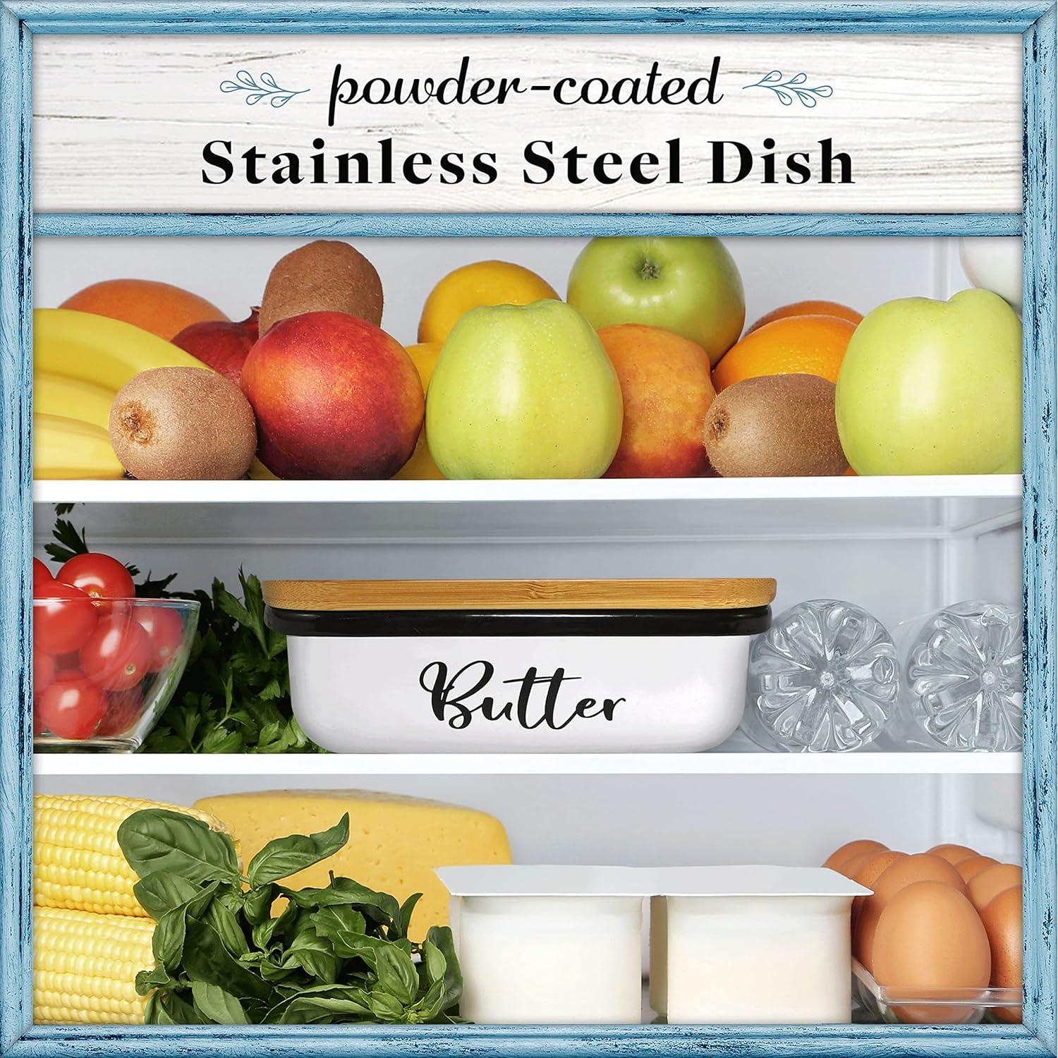 Plato de Mantequilla con Tapa de Acero Inoxidable Home Acre