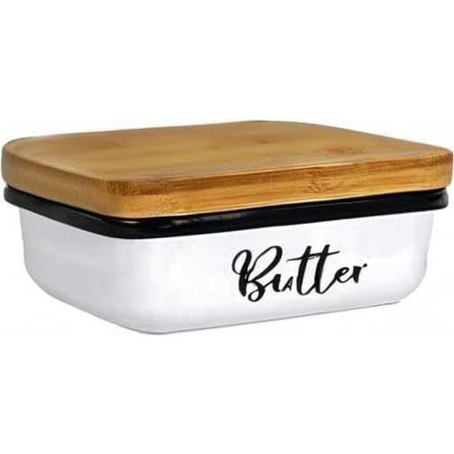 Plato de Mantequilla con Tapa de Acero Inoxidable Home Acre