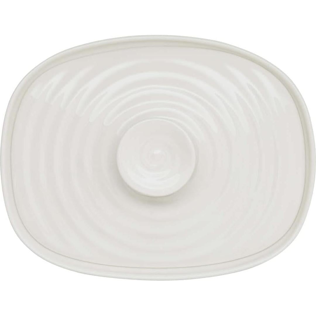 Plato de Mantequilla Cubierto Portmeirion Sophie Conran Blanco - Apto Microondas