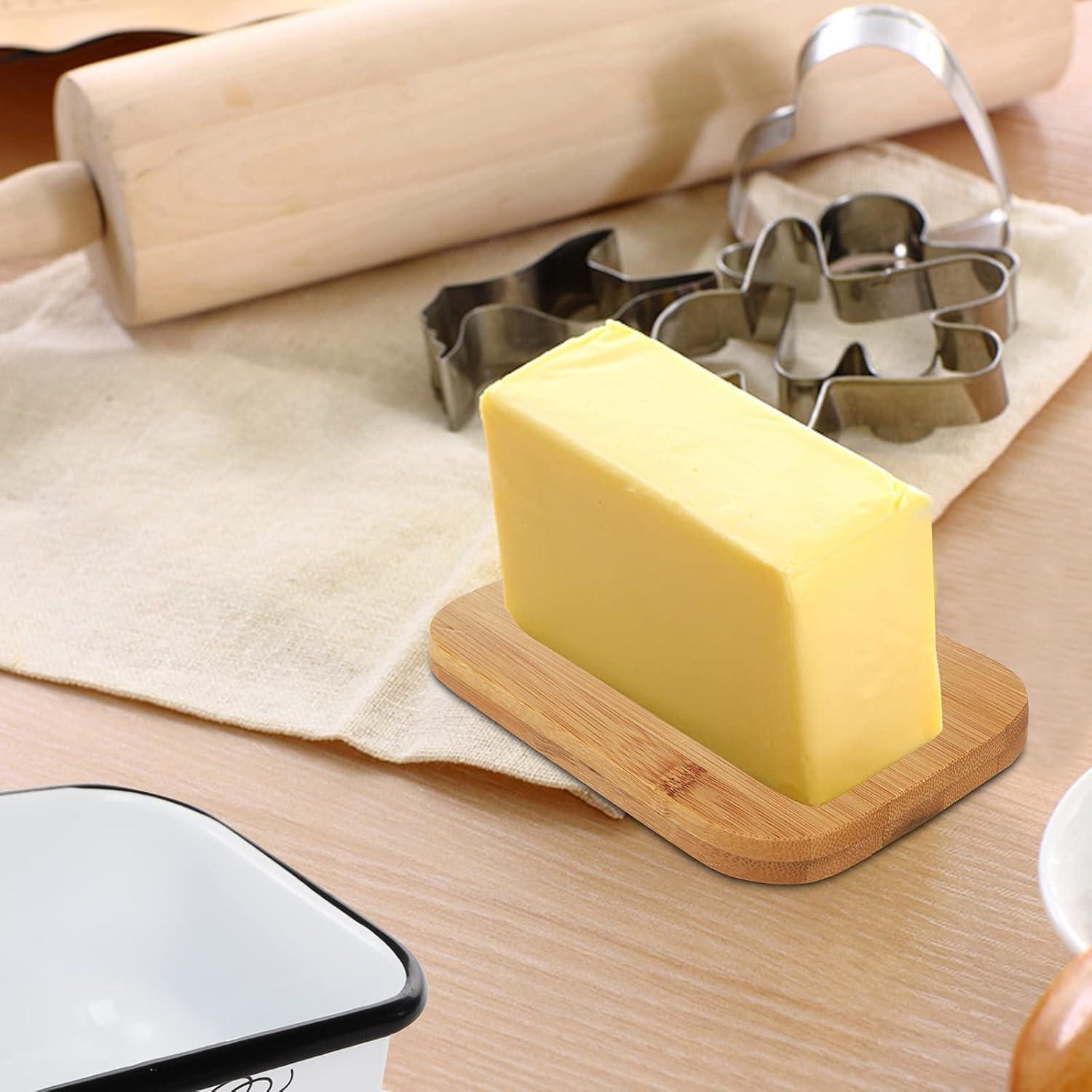 Plato para Mantequilla Yesland con Tapa de Madera 15.24x10.16cm