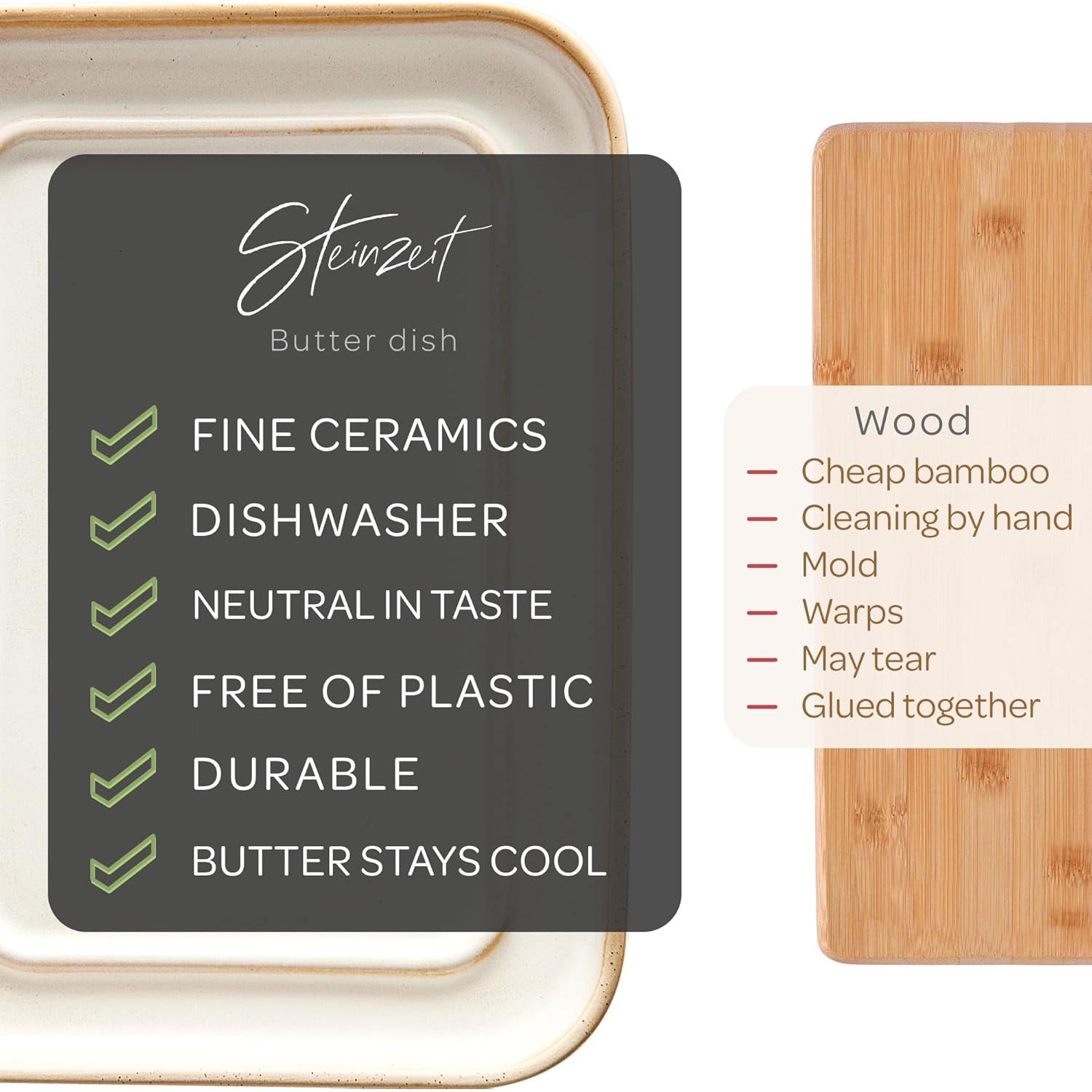 Plato para Mantequilla Steinzeit Cerámica Grande 12.4x17.5cm