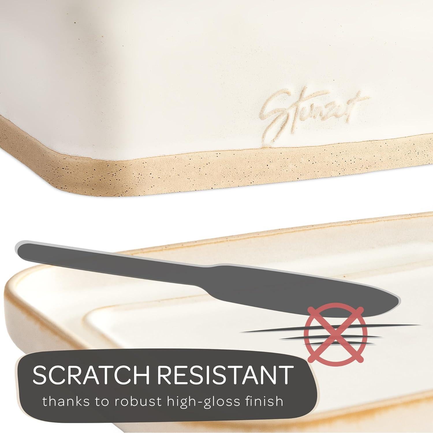 Plato para Mantequilla Steinzeit Cerámica Grande 12.4x17.5cm