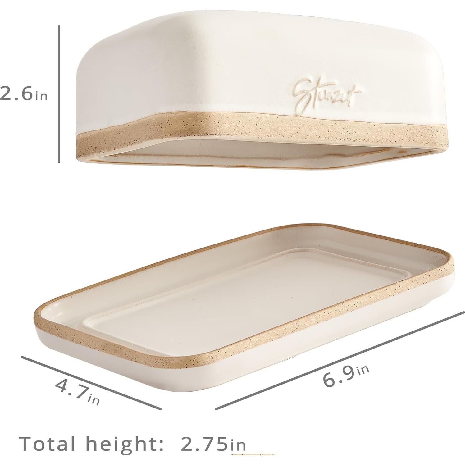 Plato para Mantequilla Steinzeit Cerámica Grande 12.4x17.5cm