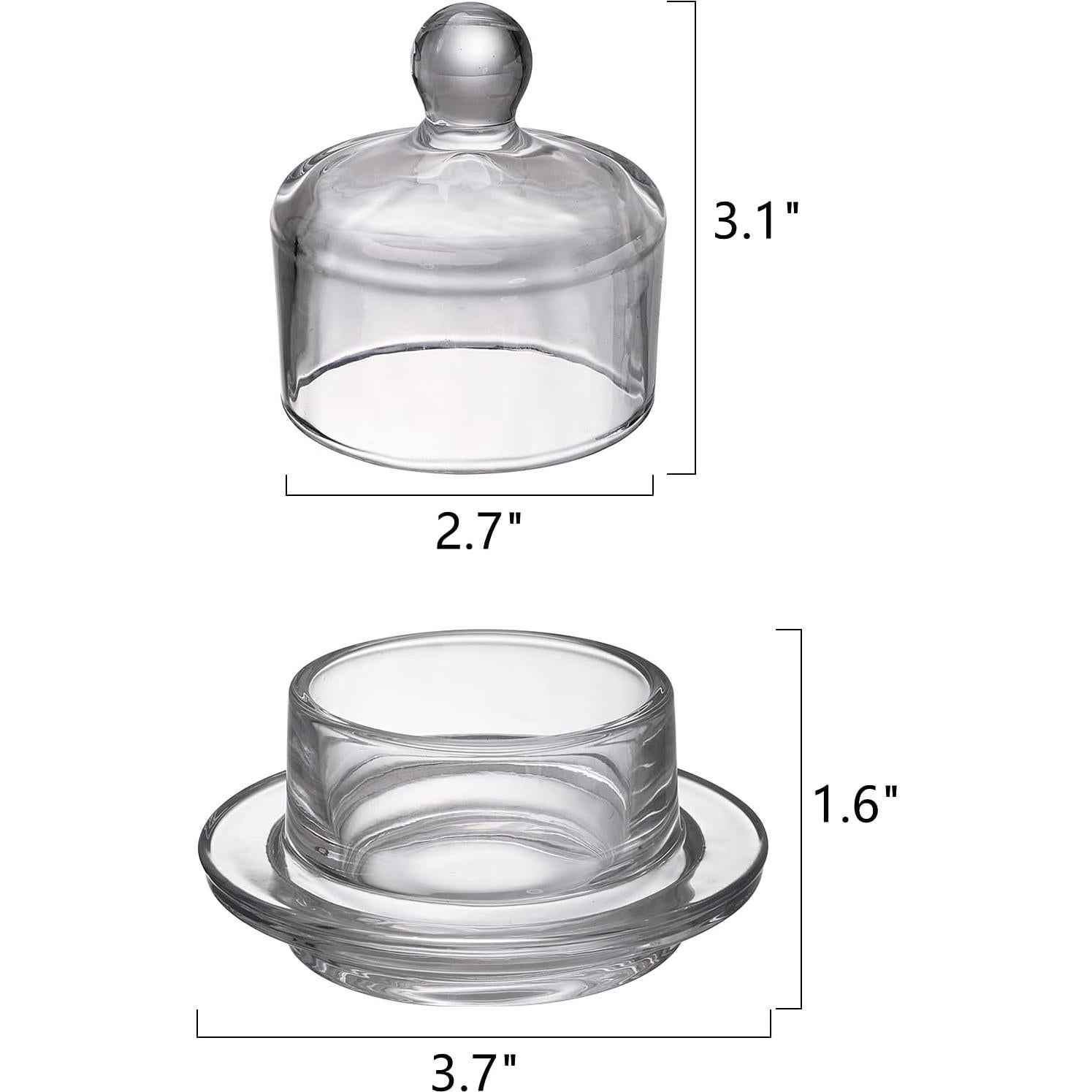 Platos de Mantequilla de Vidrio Dicunoy - 2 Piezas con Tapa